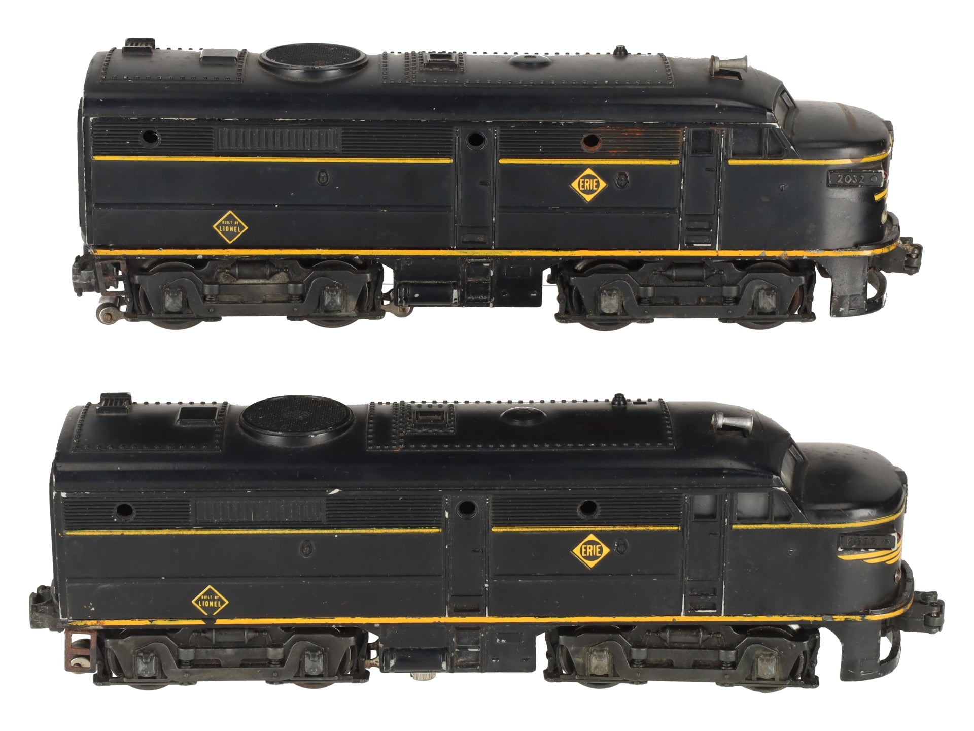 Lionel 2032 Vintage O Erie Alco AA Diesel Locomotive Set VG