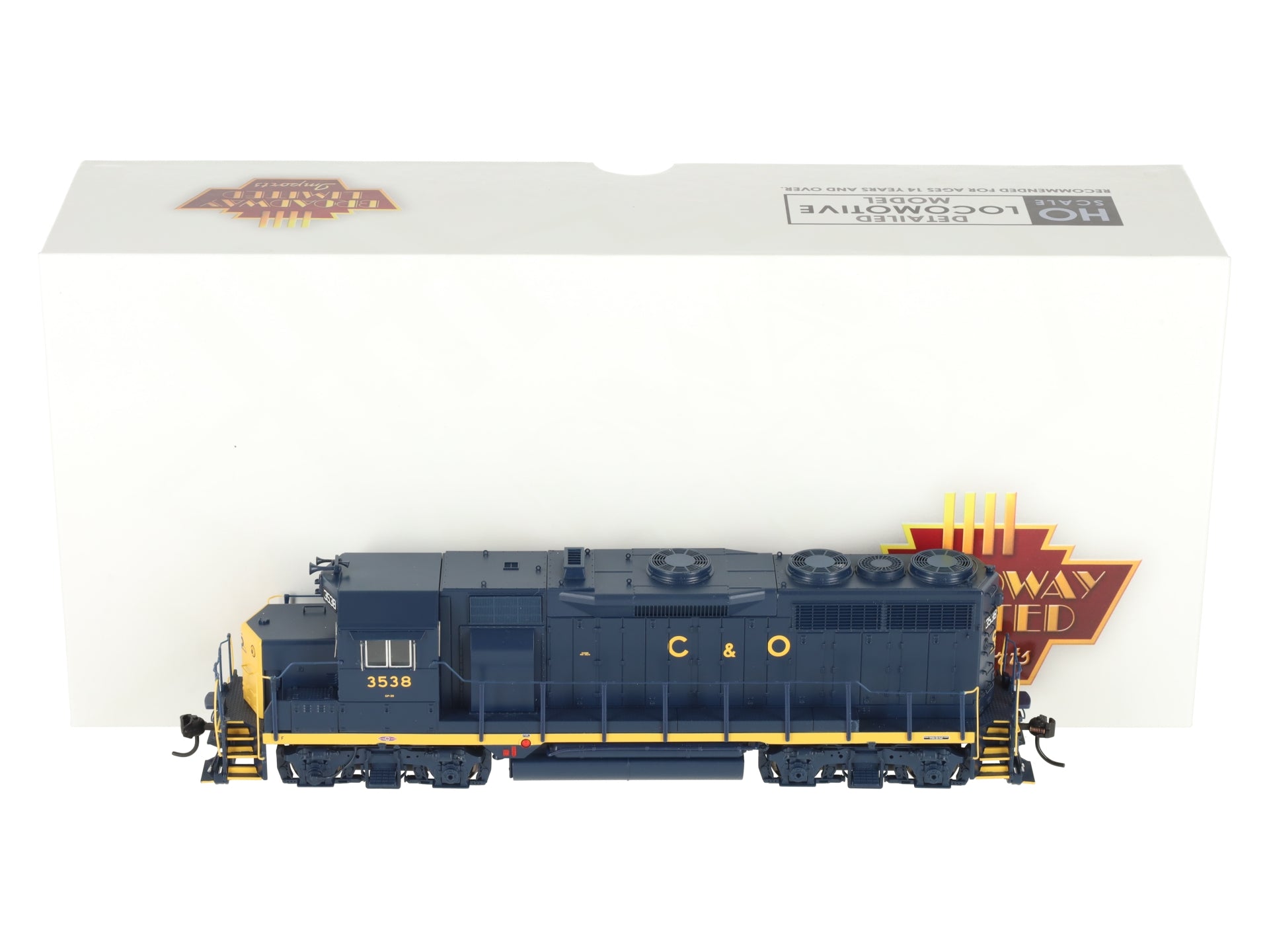 Broadway Limited 7537 HO C&O EMD GP35 Diesel Locomotive w/Sound/ DC/DCC #3538 EX/Box