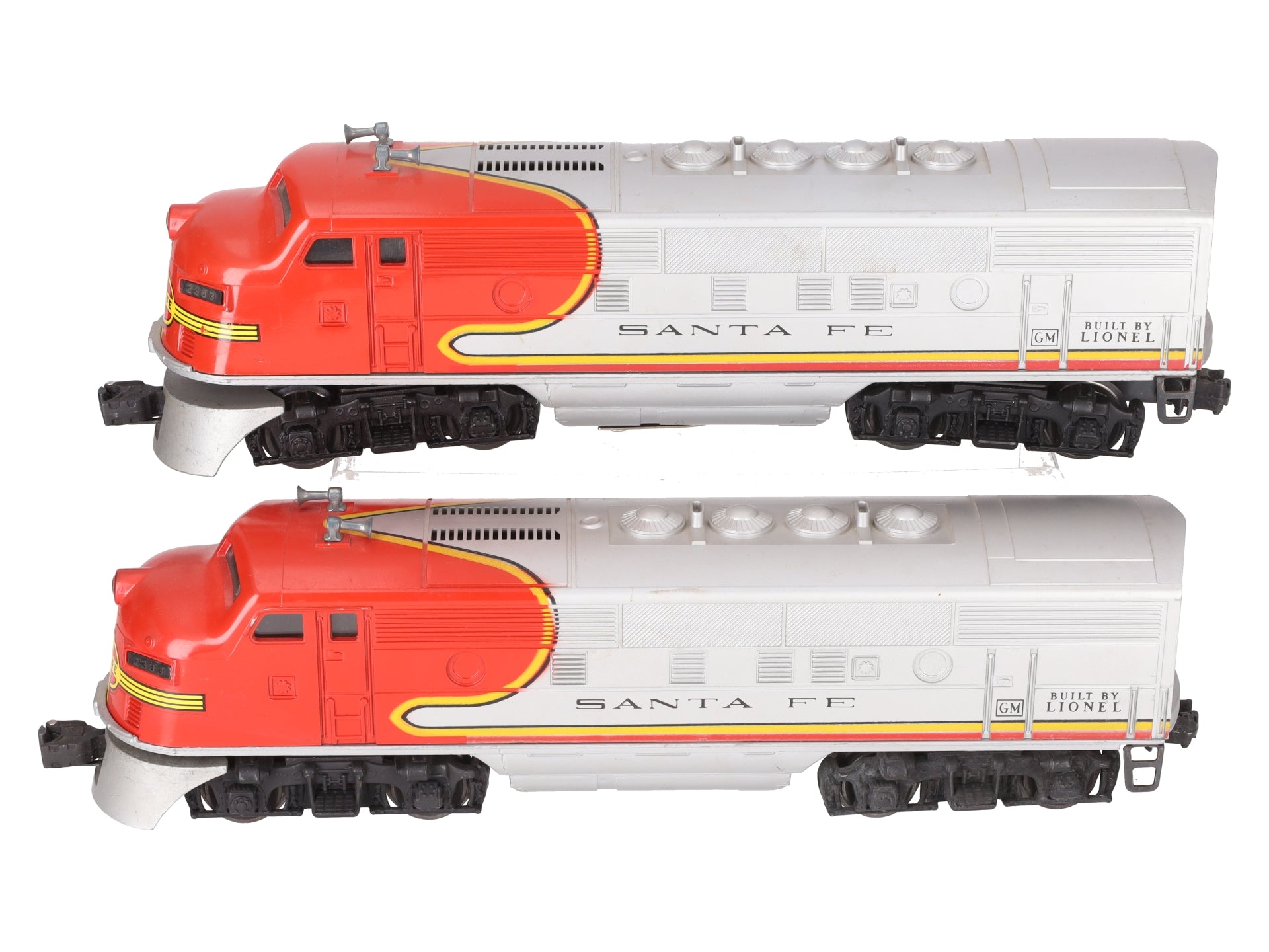 Lionel 2383 Vintage O Santa Fe F-3 AA Diesel Locomotives VG