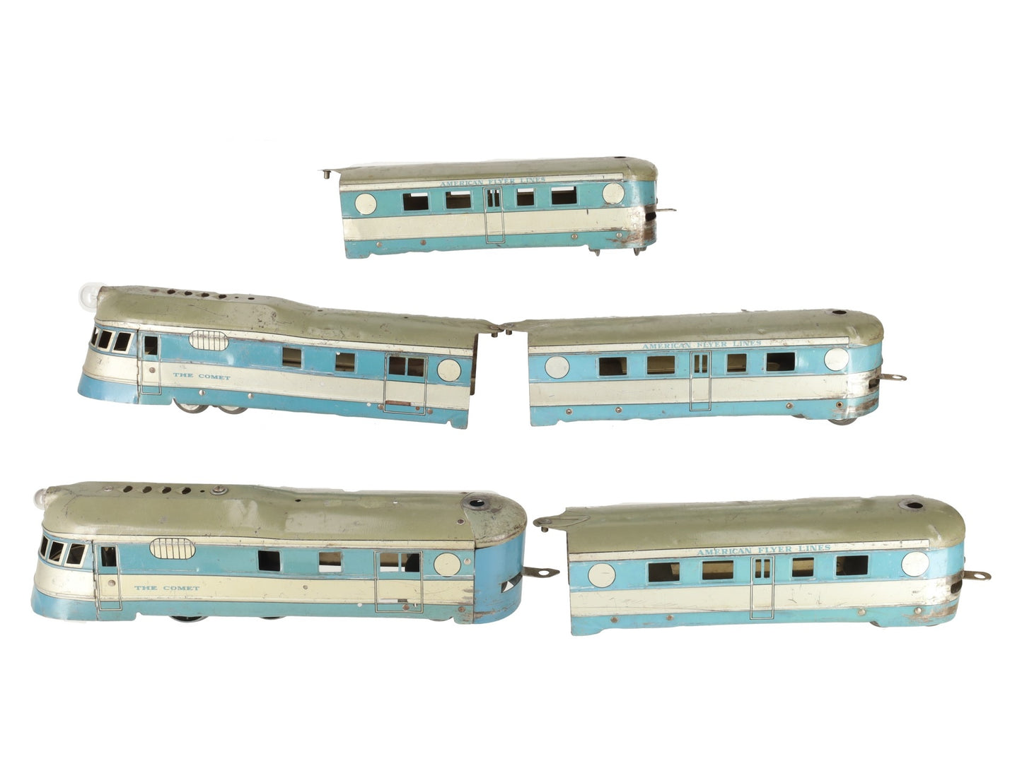 American Flyer 992 Vintage O The Comet 5-Car Streamline Passenger Set