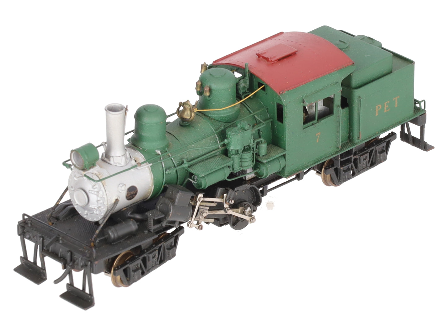 United Models PFM BRASS HO PET Green Climax Class C Logging Steam Locomotive #7 EX/Box