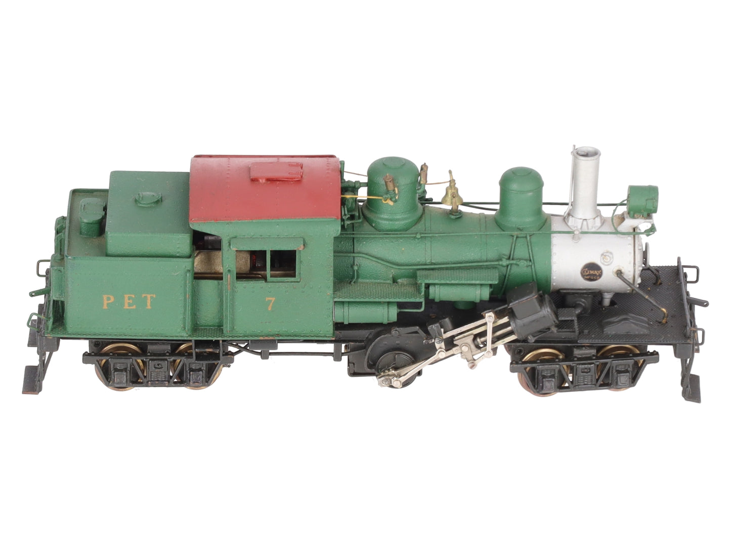 United Models PFM BRASS HO PET Green Climax Class C Logging Steam Locomotive #7 EX/Box