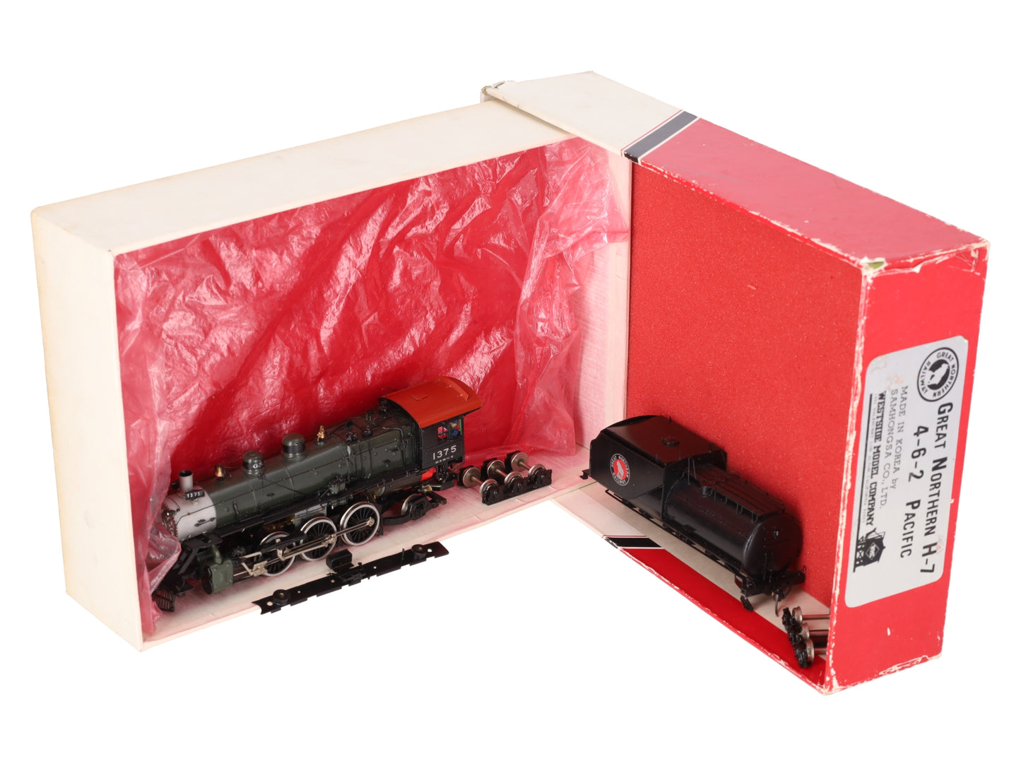 Westside Model Co. HO BRASS Great Northern H-7 4-6-2 Pacific Steam Loco & Tender/Box