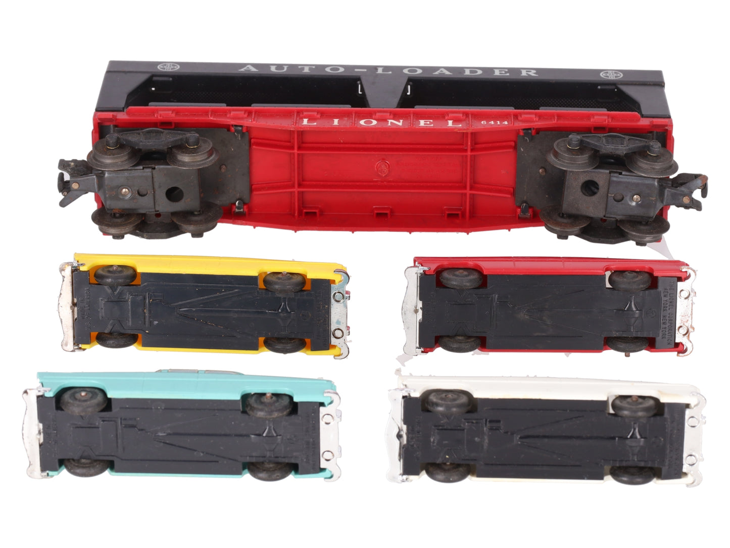 Lionel 6414 Vintage O Gauge Postwar Evans Autoloader with 4 Automobiles VG/Box