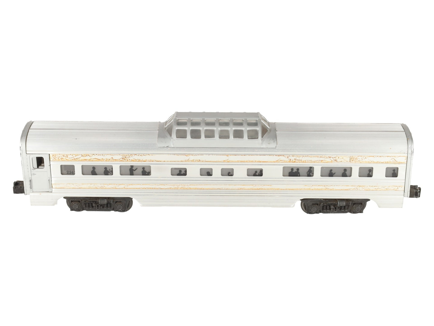 Lionel 2562 Vintage O Santa Fe Regal Pass Red Stripe Aluminum Vista Dome Car VG