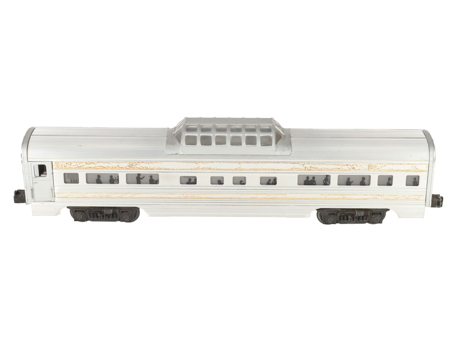 Lionel 2562 Vintage O Santa Fe Regal Pass Red Stripe Aluminum Vista Dome Car VG