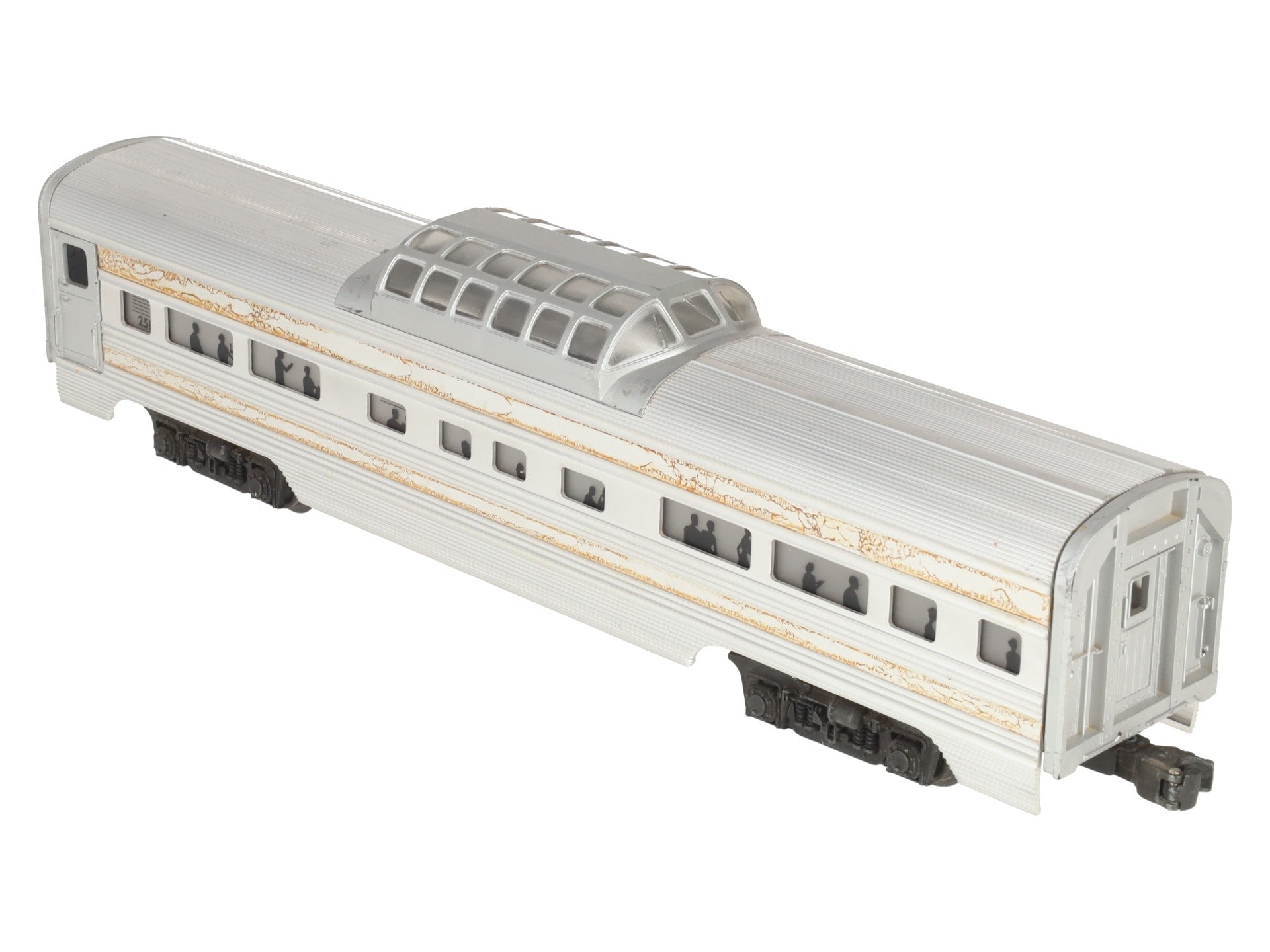 Lionel 2562 Vintage O Santa Fe Regal Pass Red Stripe Aluminum Vista Dome Car VG