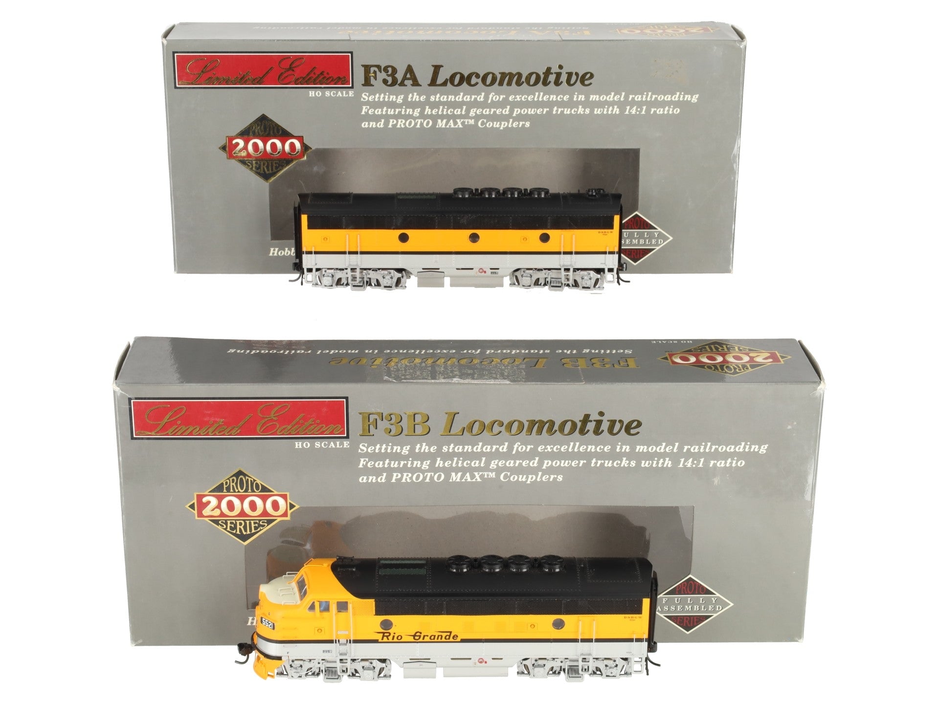 Proto 2000 920-48233 Rio Grande F3A/F3B Diesel Locomotive Set LN/Box