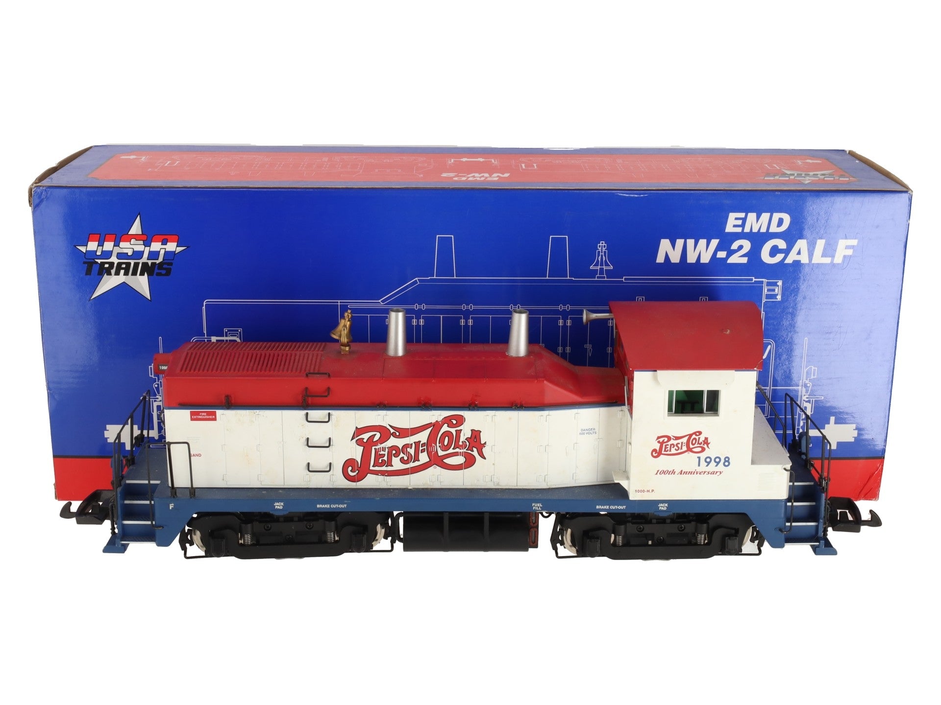 USA Trains R22038 G Pepsi Powered NW-2 Diesel Locomotive VG/Box