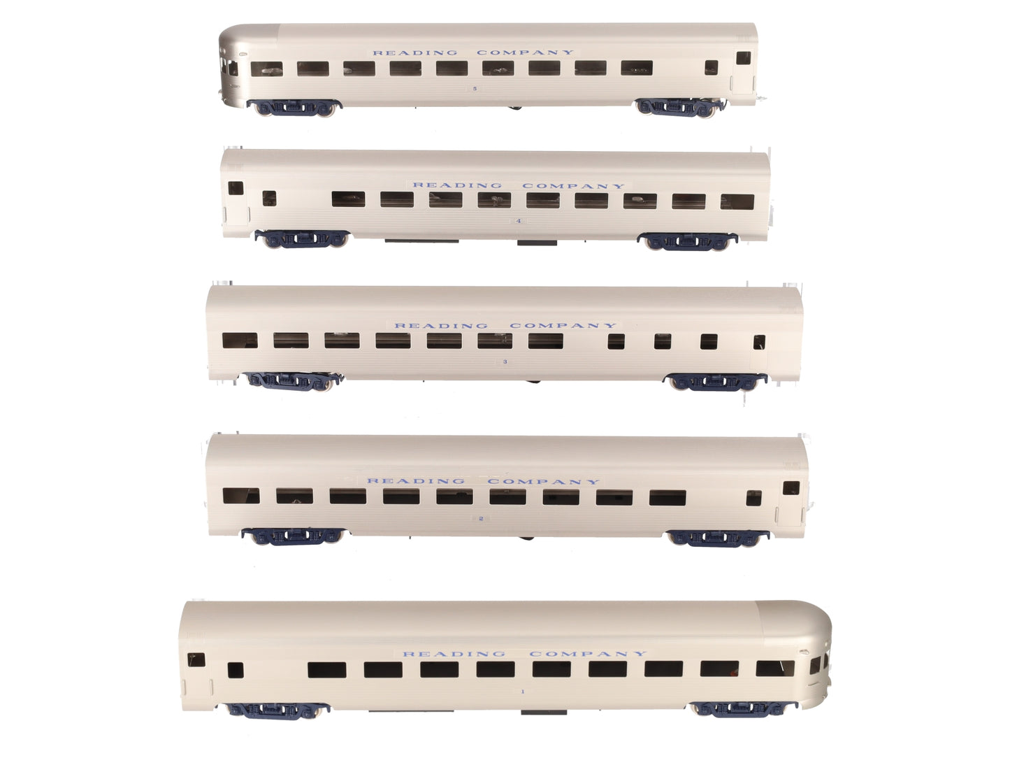 Custom NJ Brass 844-S HO Brass Reading "Crusader" Famous Train No.1 (Set of 5) EX/Box