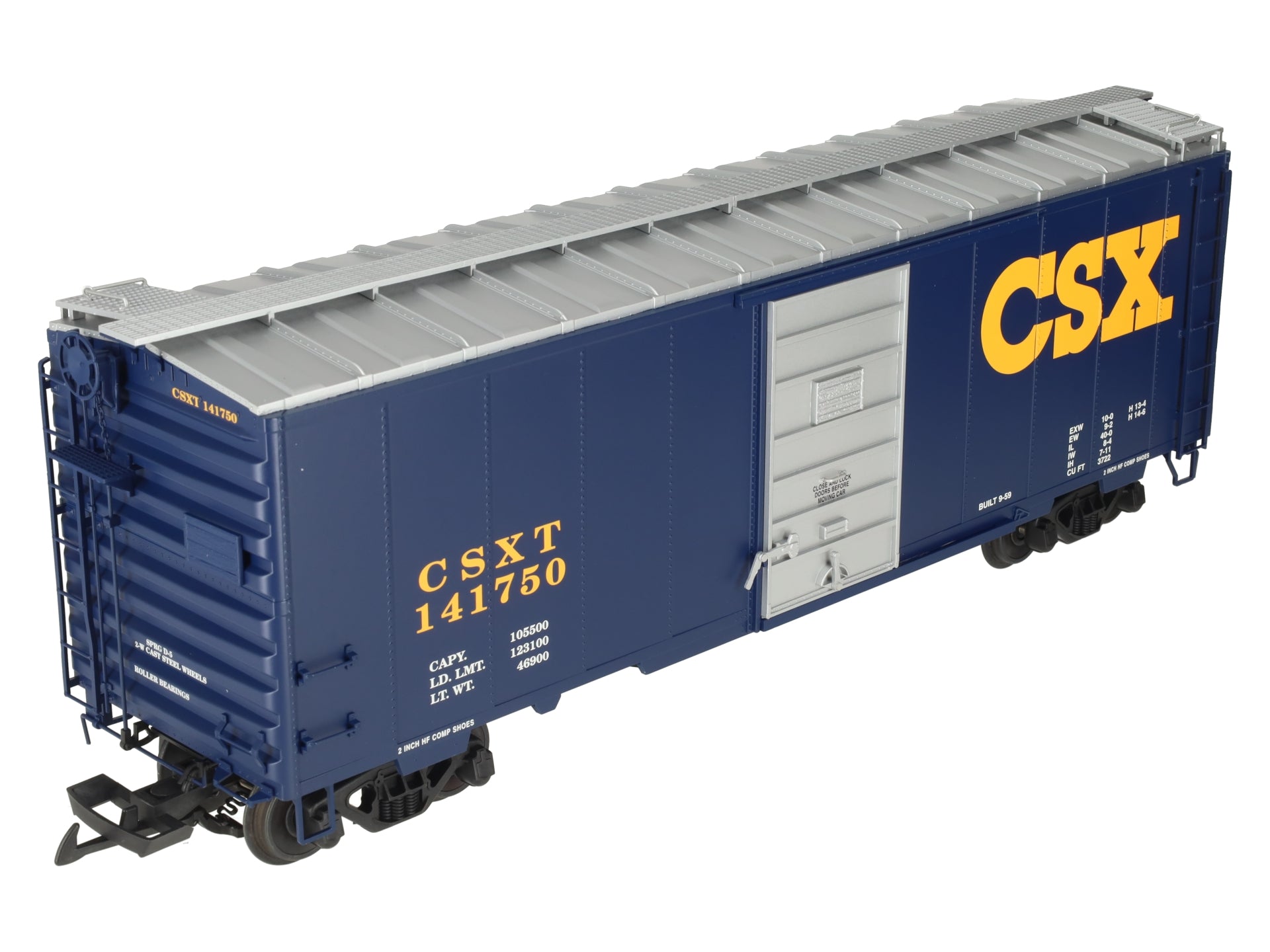 USA Trains R19208A G CSX 40' PS-1 Boxcar #141750 (Metal Wheels) LN/Box
