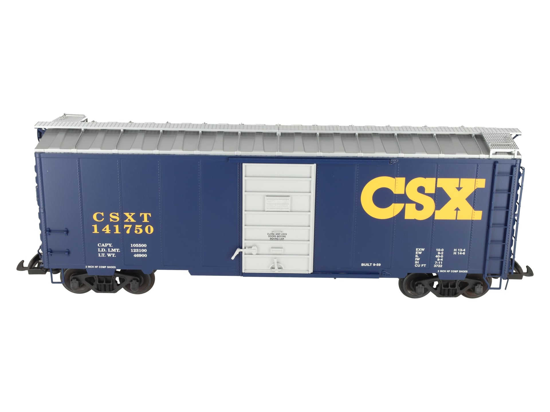 USA Trains R19208A G CSX 40' PS-1 Boxcar #141750 (Metal Wheels) LN/Box