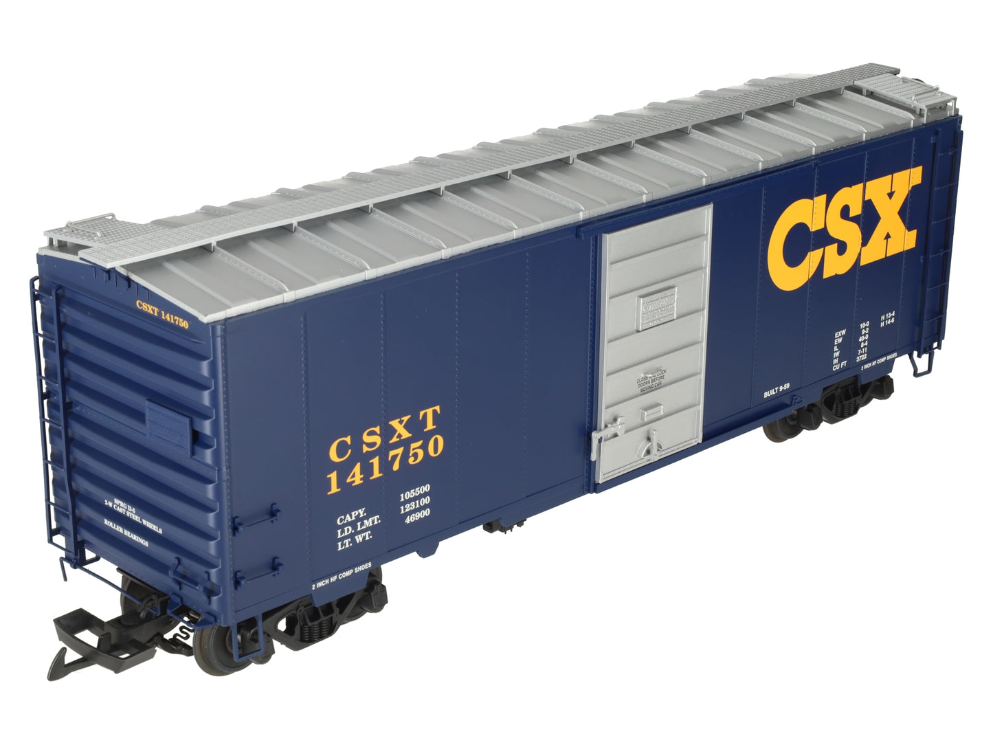 USA Trains R19208A G CSX 40' PS-1 Boxcar #141750 (Metal Wheels) LN/Box
