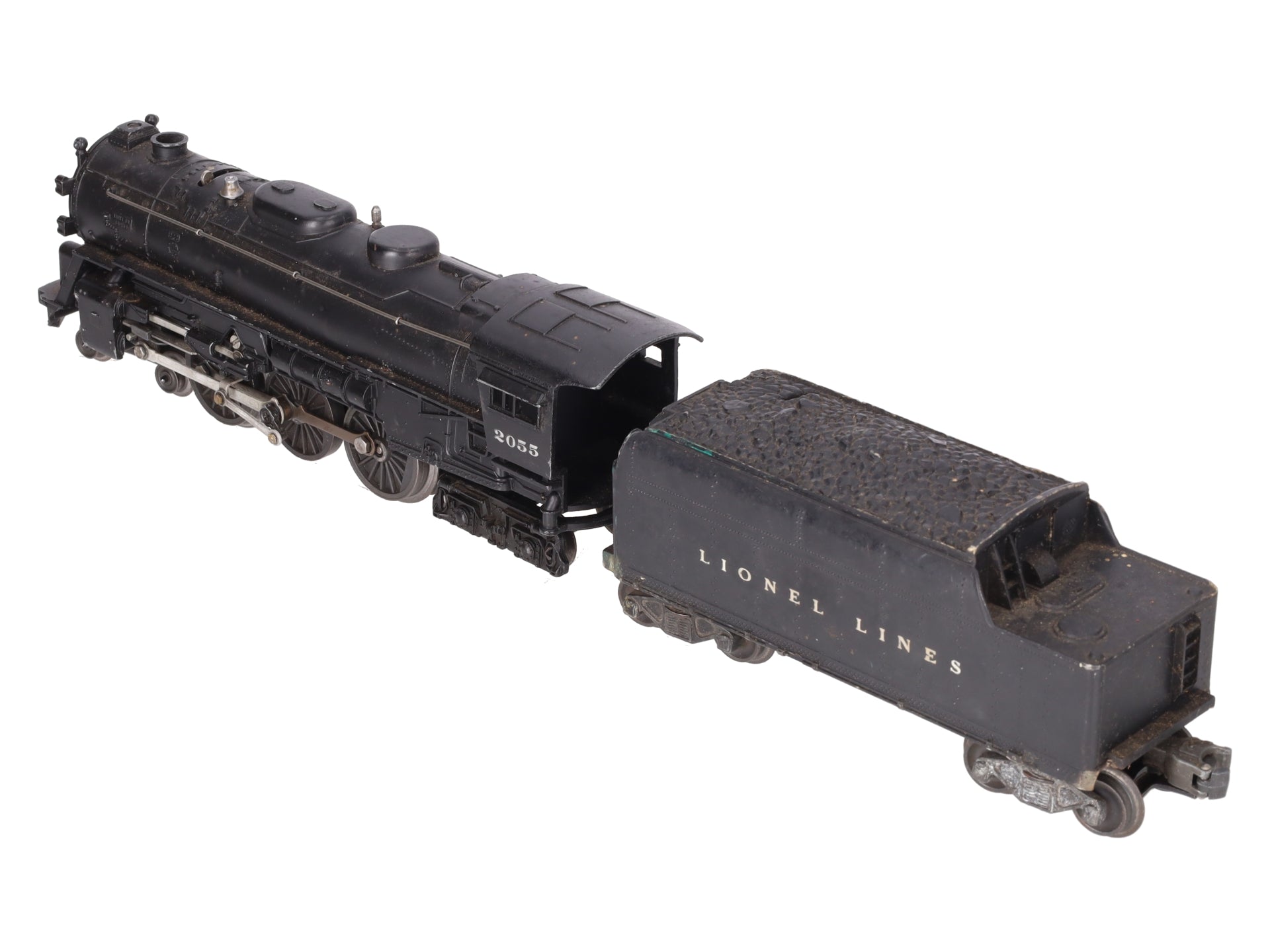 Lionel 2055 Vintage O 4-6-4 Hudson Steam Locomotive w/6466W Tender VG