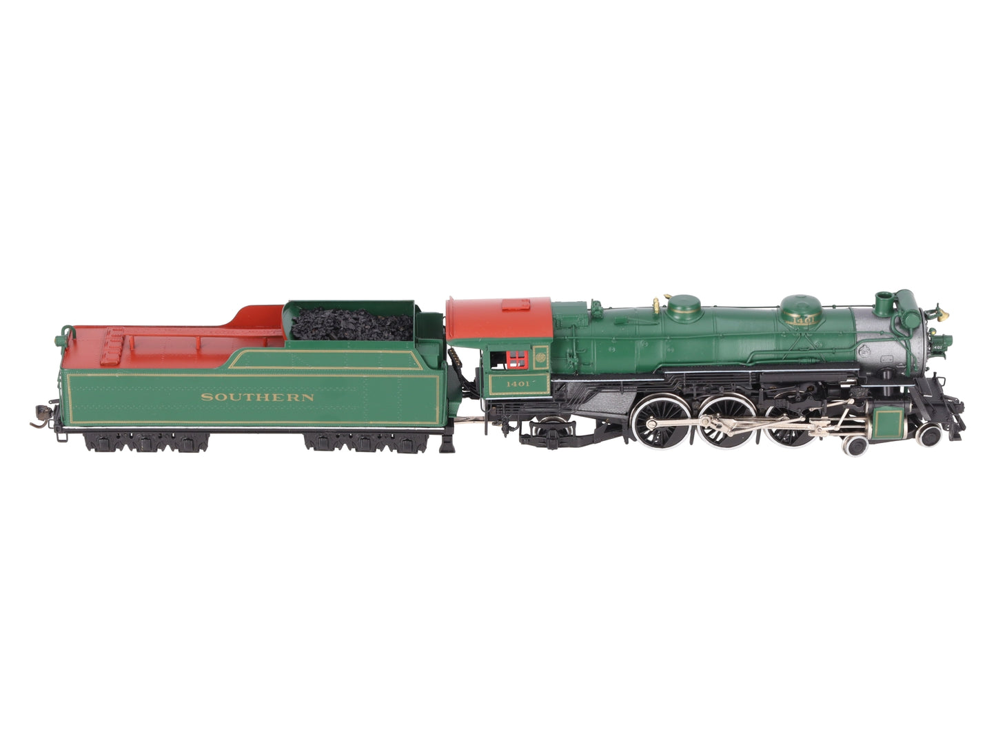 United Models HO Scale BRASS Southern 4-6-2 Steam Loco & Tender #1401 - Painted EX/Box