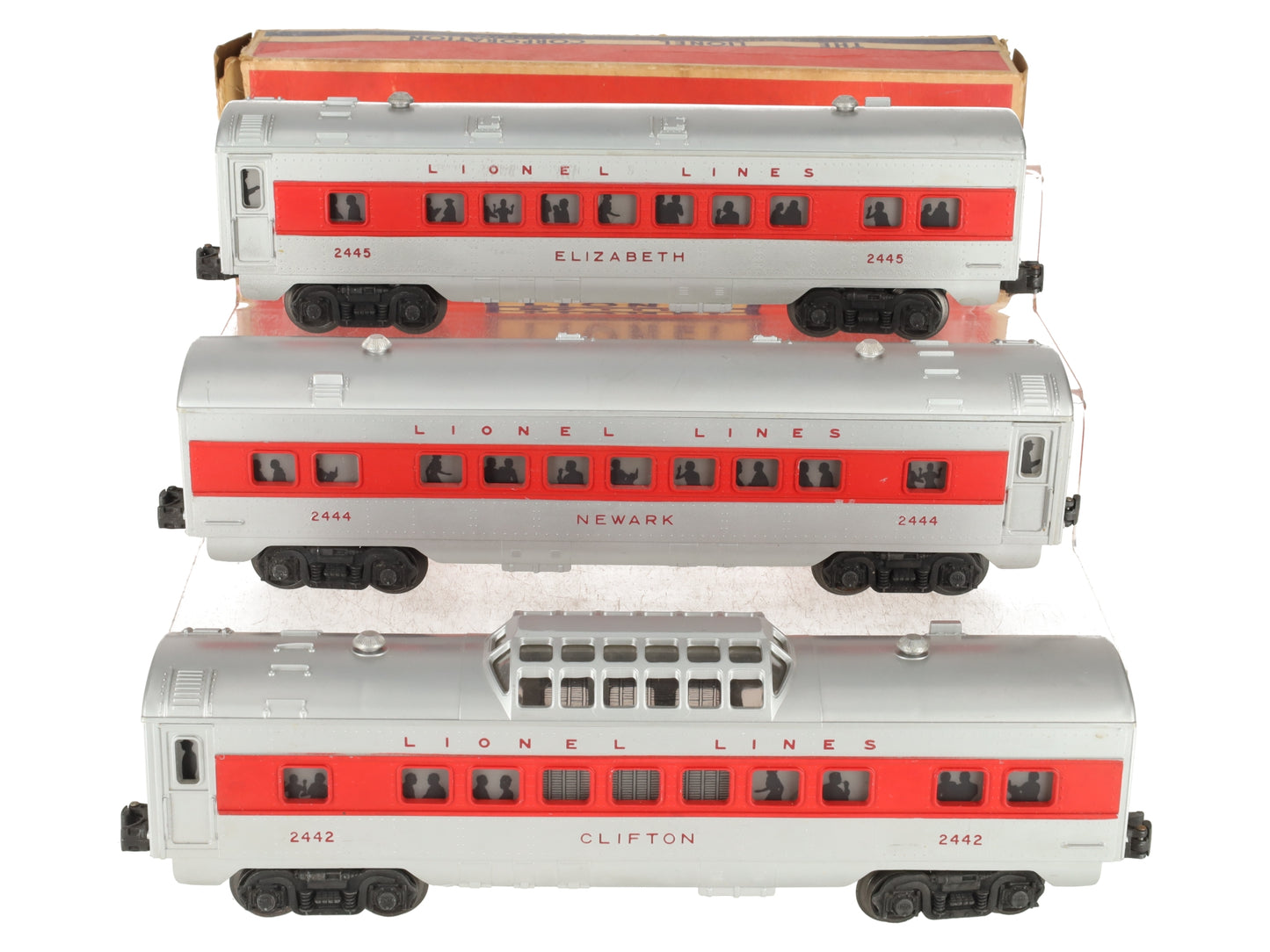 Lionel Vintage O Lionel Lines Passenger Cars: 2442, 2444, 2445 -Repainted [3]