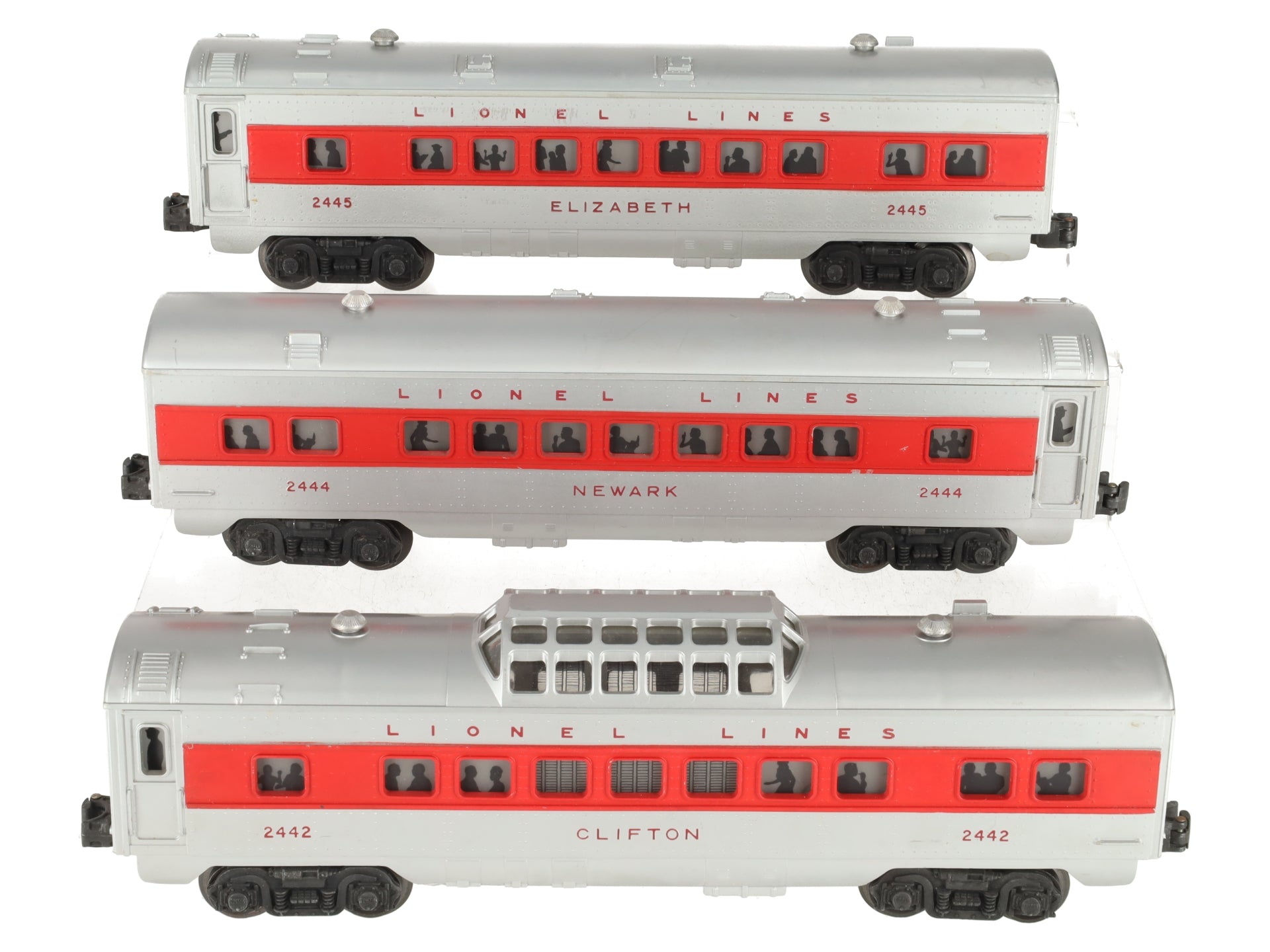 Lionel Vintage O Lionel Lines Passenger Cars: 2442, 2444, 2445 -Repainted [3]