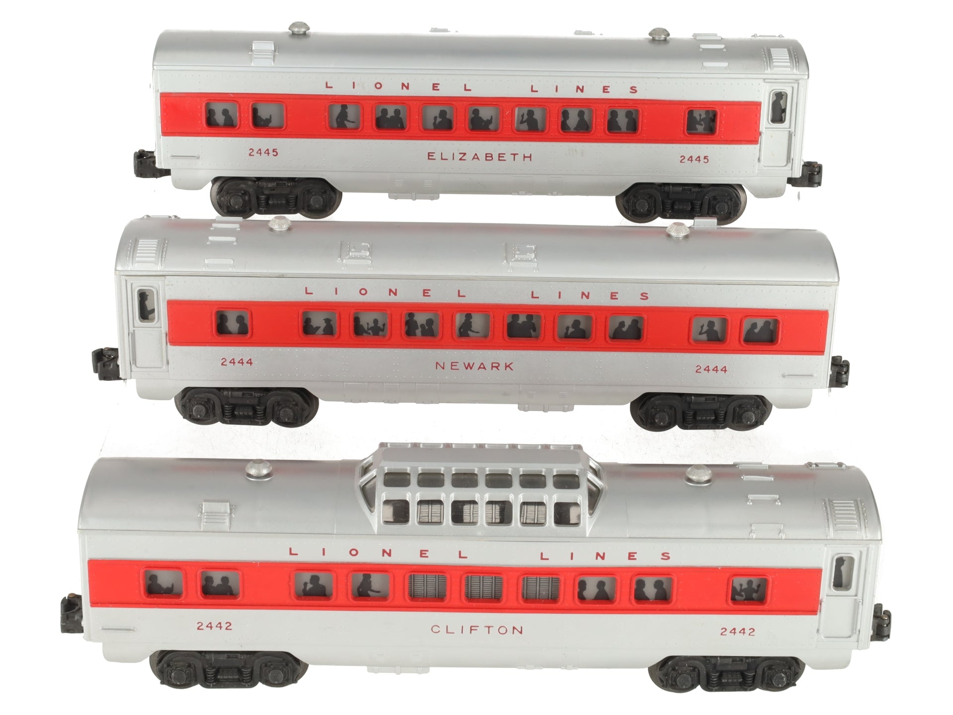 Lionel Vintage O Lionel Lines Passenger Cars: 2442, 2444, 2445 -Repainted [3]