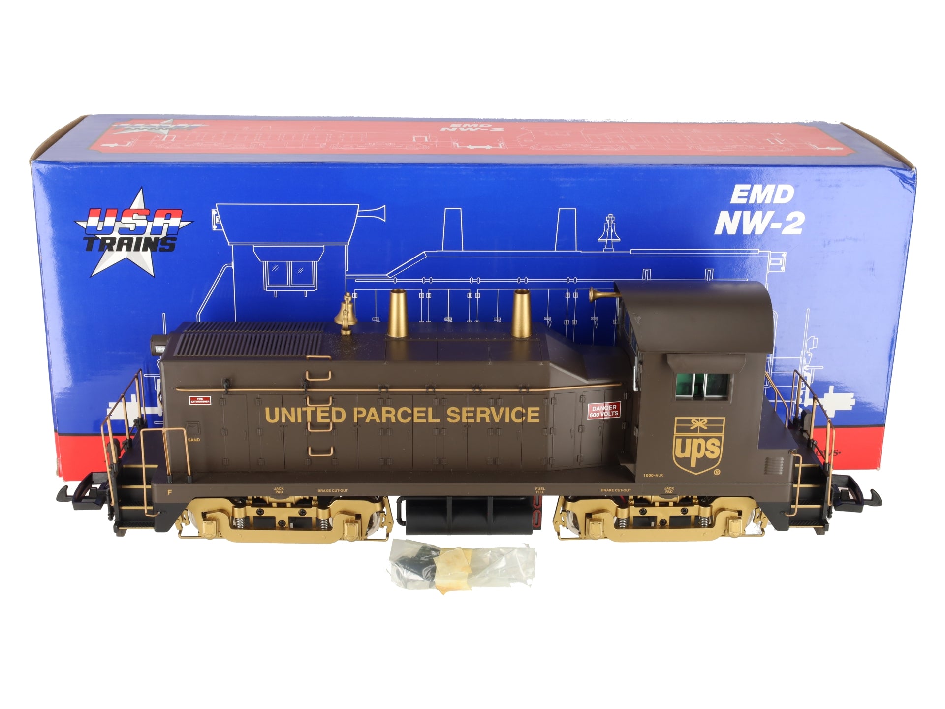 USA Trains R22037 G Scale UPS EMD NW-2 Calf Diesel Locomotive VG/Box