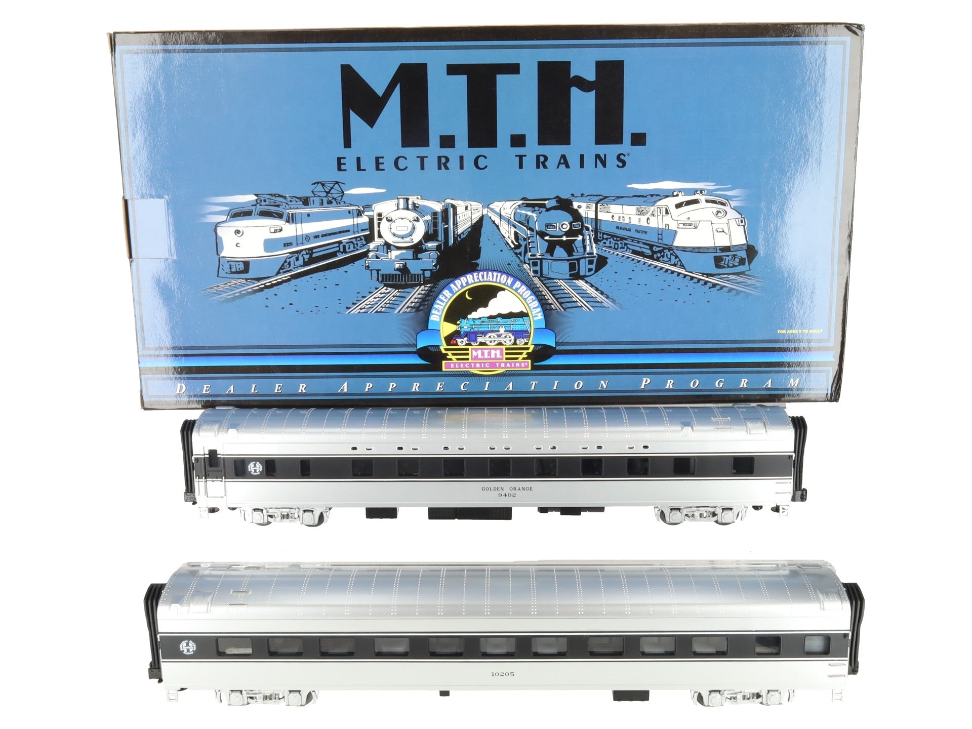 MTH 20-80004E O BNSF 70' Streamlined Sleeper/Diner Passenger Set (Set of 2) LN/Box