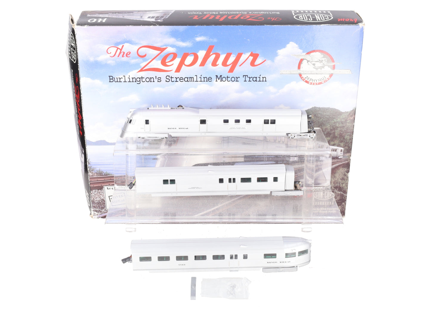 Con-Cor 001-8722 Zephyr Burlington's Streamline Motor HO Gauge Diesel Train Set EX/Box