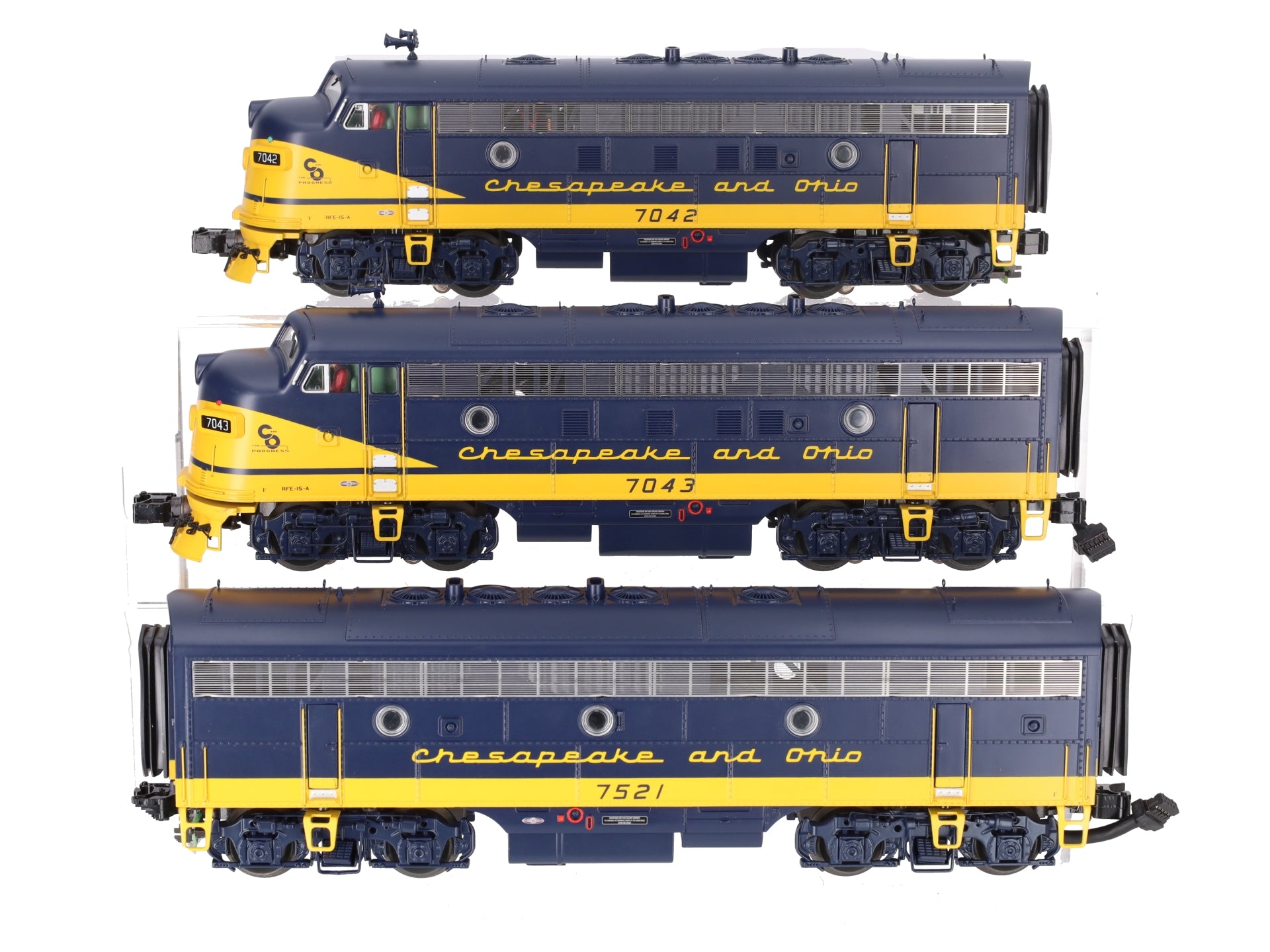 MTH 20-2741-1 C&O F-7 ABA Diesel Engine Set #7042/7043/7521 w/PS2 LN/Box