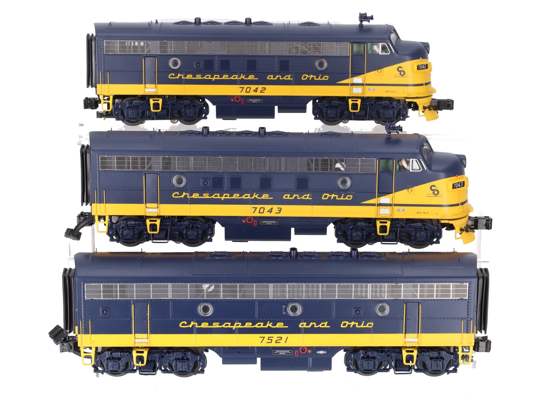 MTH 20-2741-1 C&O F-7 ABA Diesel Engine Set #7042/7043/7521 w/PS2 LN/Box