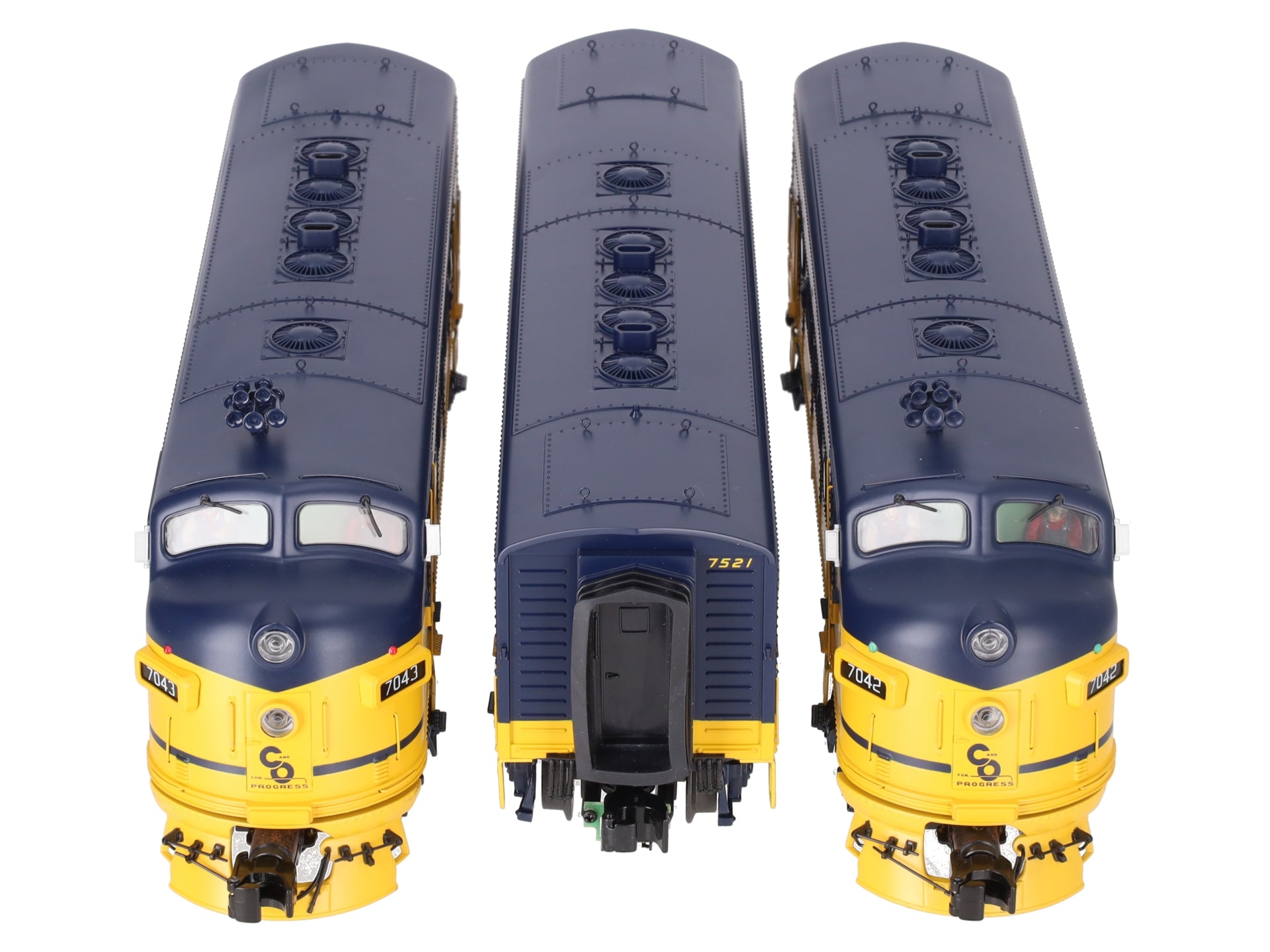 MTH 20-2741-1 C&O F-7 ABA Diesel Engine Set #7042/7043/7521 w/PS2 LN/Box