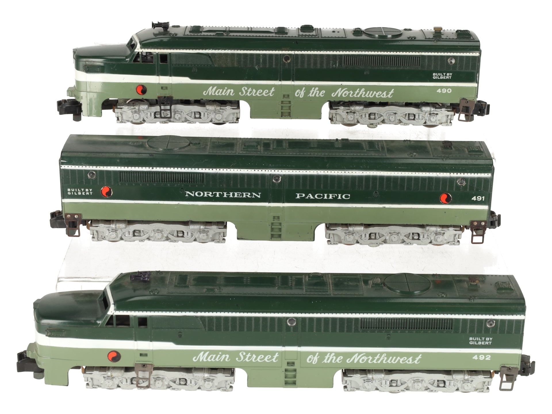 American Flyer Vintage S Northern Pacific ABA Diesel Locomotive Set #490/491/492 EX