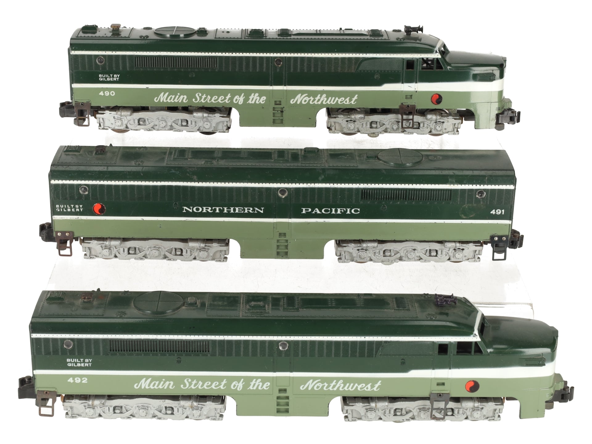 American Flyer Vintage S Northern Pacific ABA Diesel Locomotive Set #490/491/492 EX