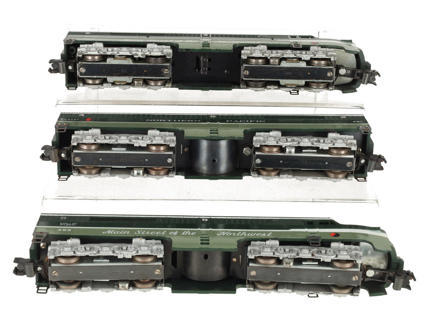 American Flyer Vintage S Northern Pacific ABA Diesel Locomotive Set #490/491/492 EX