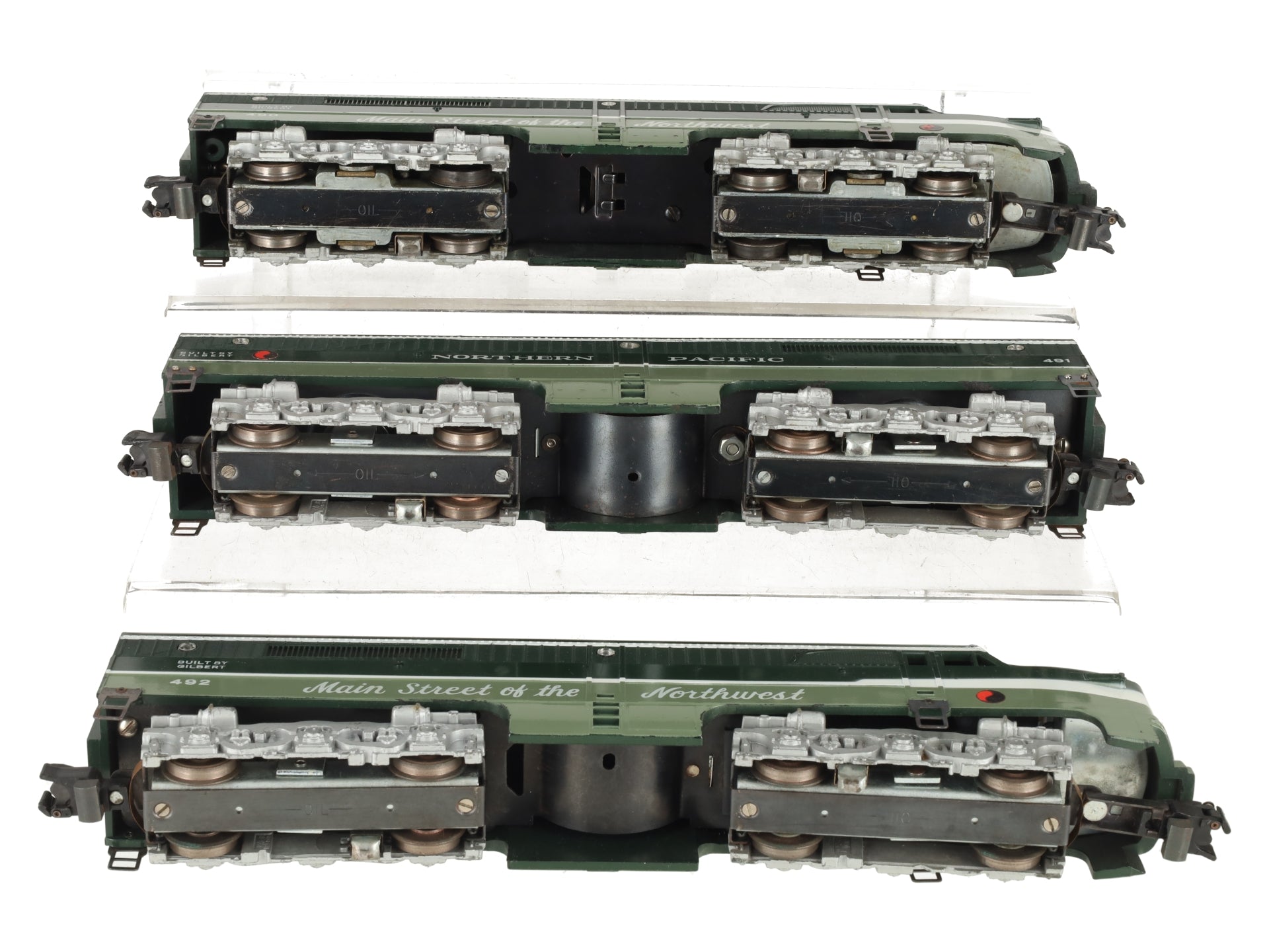 American Flyer Vintage S Northern Pacific ABA Diesel Locomotive Set #490/491/492 EX