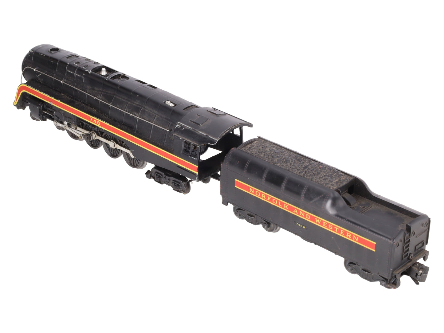 Lionel 746 Vintage O N&W J Class 4-8-4 Steam Locomotive & 746W Tender VG