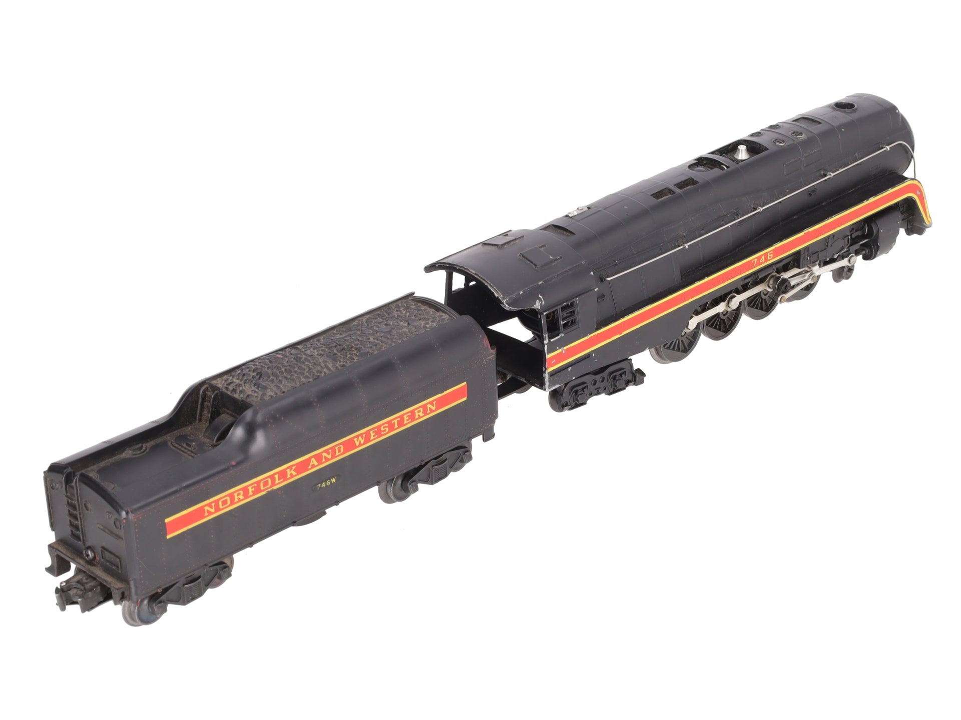 Lionel 746 Vintage O N&W J Class 4-8-4 Steam Locomotive & 746W Tender VG