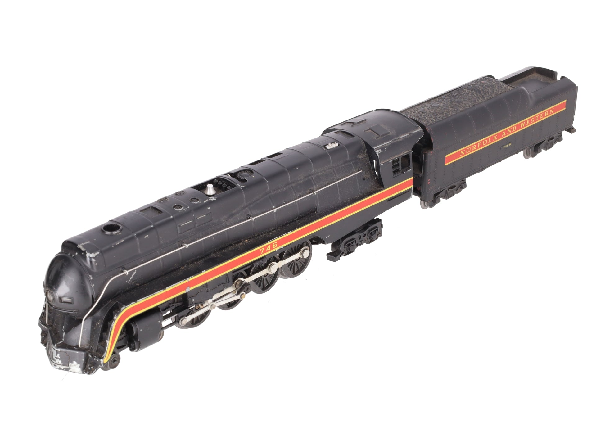 Lionel 746 Vintage O N&W J Class 4-8-4 Steam Locomotive & 746W Tender VG