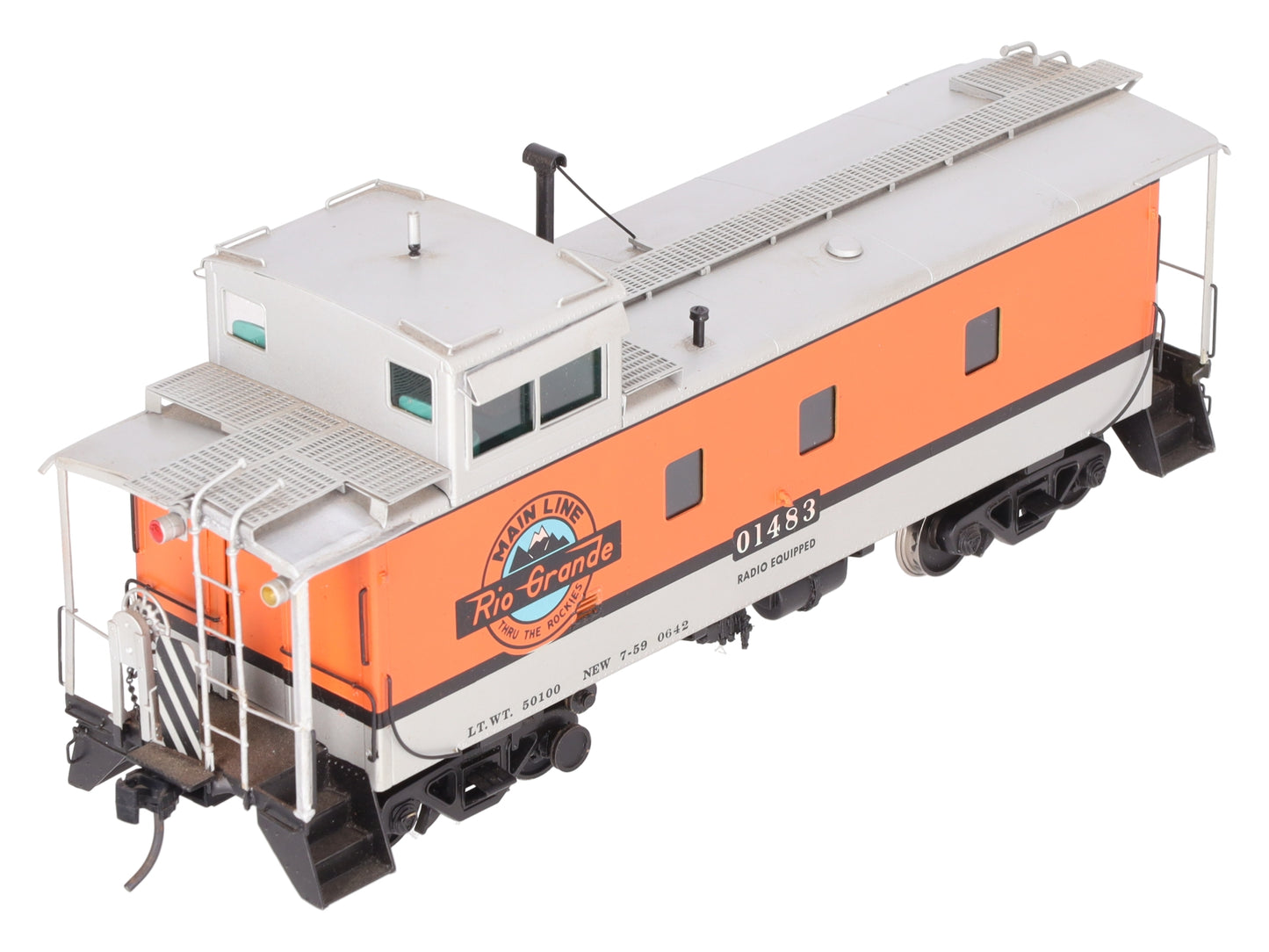 Overland OMI-0052 O Brass DRGW Steel Caboose #01483 -2 Rail EX/Box