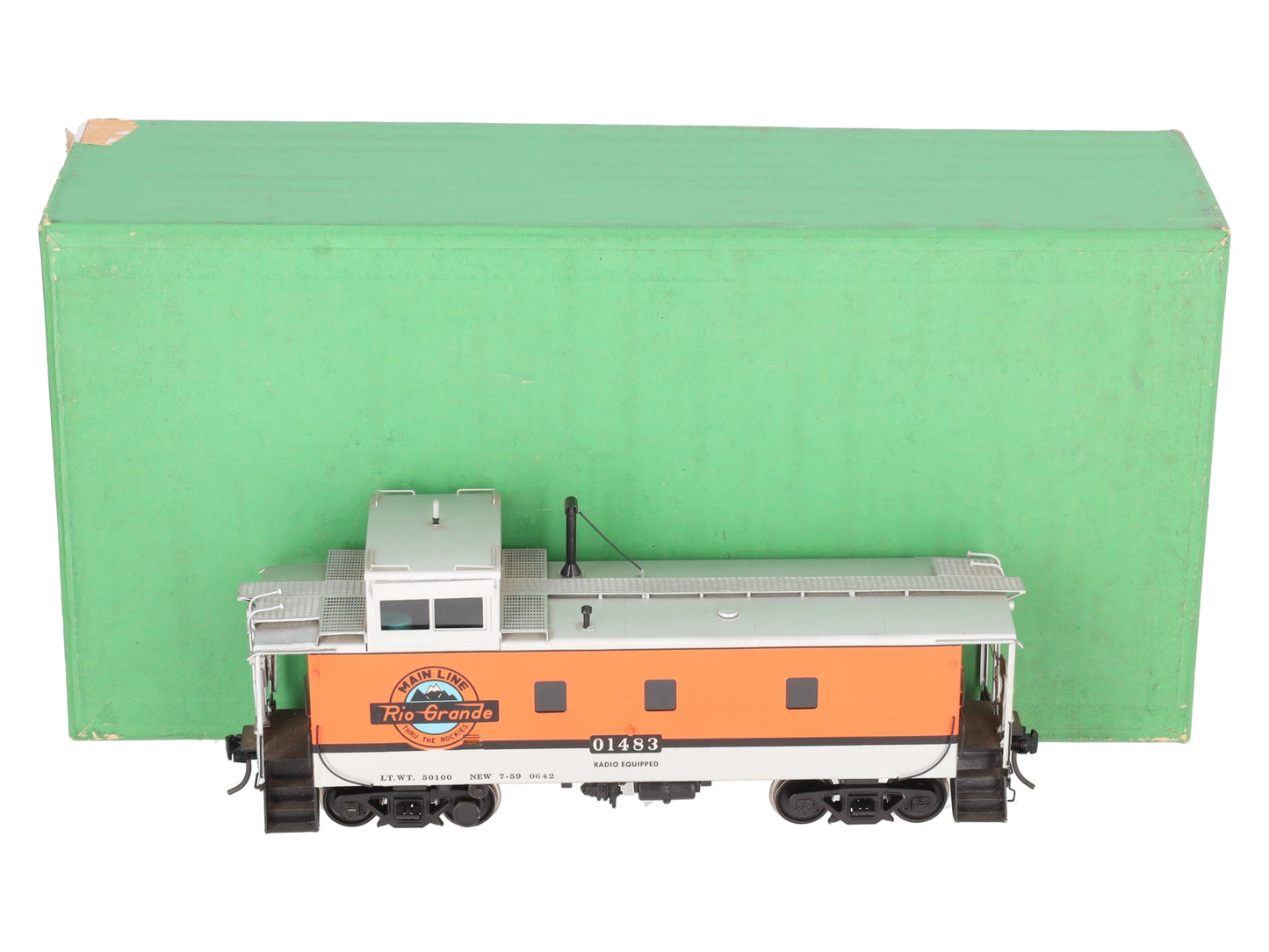 Overland OMI-0052 O Brass DRGW Steel Caboose #01483 -2 Rail EX/Box