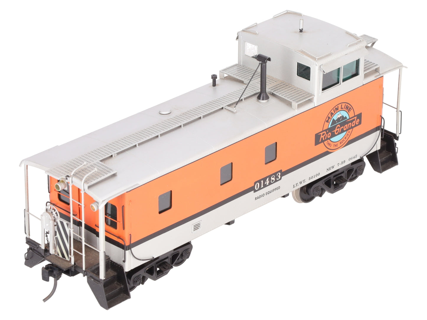 Overland OMI-0052 O Brass DRGW Steel Caboose #01483 -2 Rail EX/Box