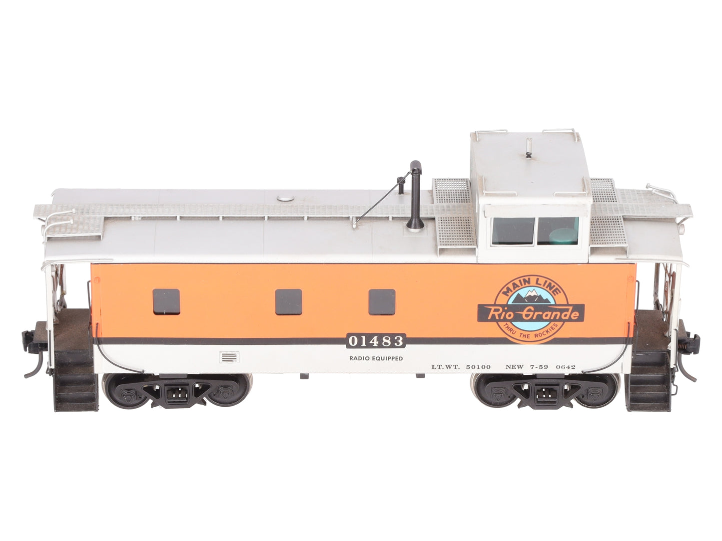 Overland OMI-0052 O Brass DRGW Steel Caboose #01483 -2 Rail EX/Box