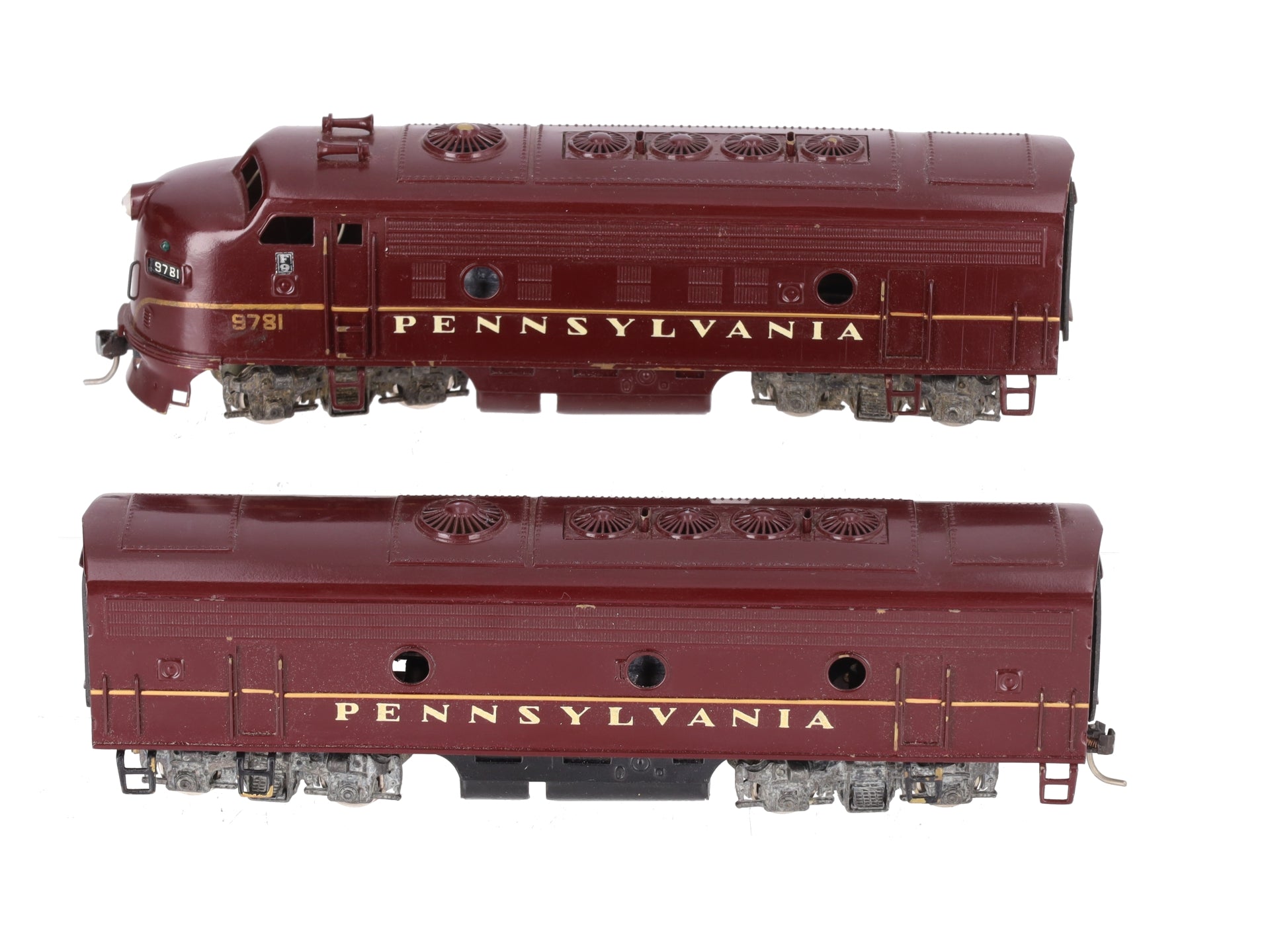 Tenshodo Brass HO Scale Pennsylvania Railroad EMD F-9 Diesel Locomotive #131/132 VG/Box