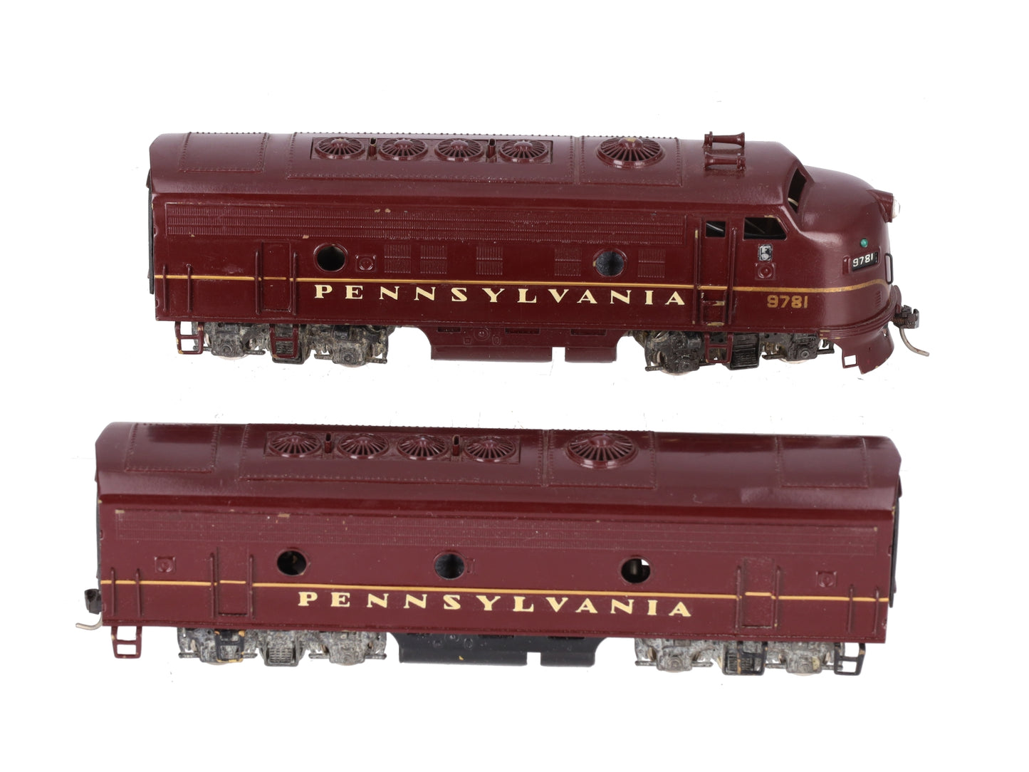 Tenshodo Brass HO Scale Pennsylvania Railroad EMD F-9 Diesel Locomotive #131/132 VG/Box