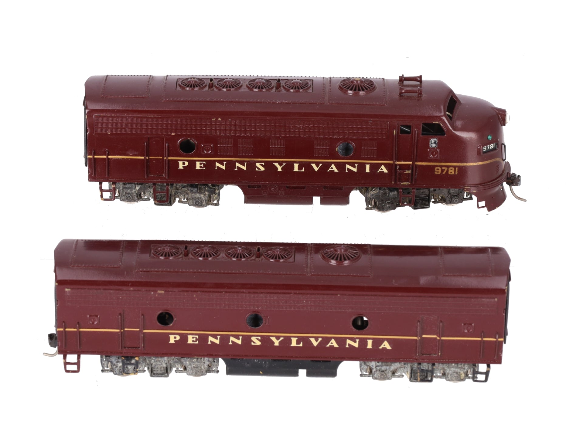Tenshodo Brass HO Scale Pennsylvania Railroad EMD F-9 Diesel Locomotive #131/132 VG/Box