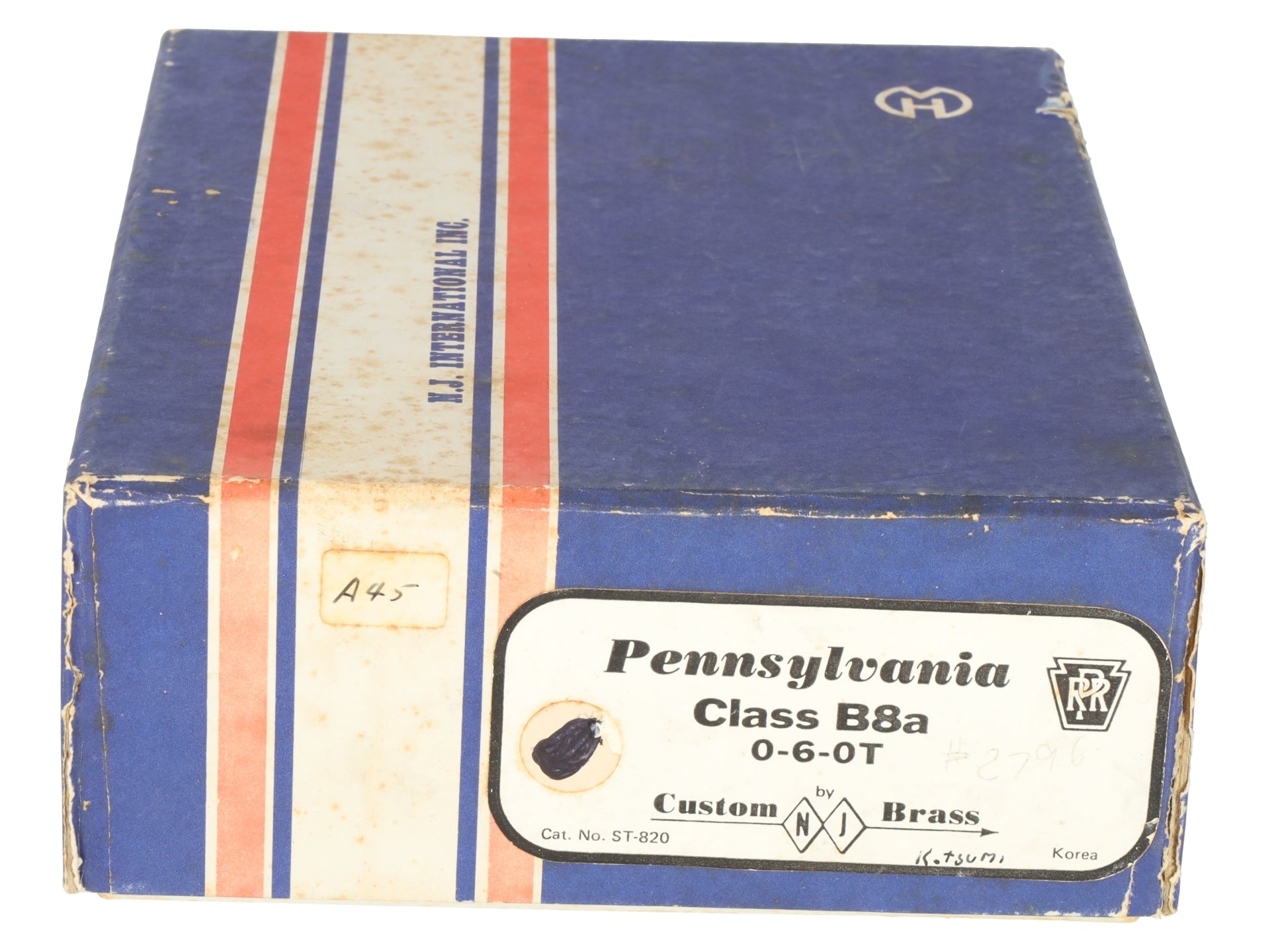 NJ Custom Brass ST-820 HO BRASS PRR Class B8a 0-6-0T Steam Locomotive EX/Box