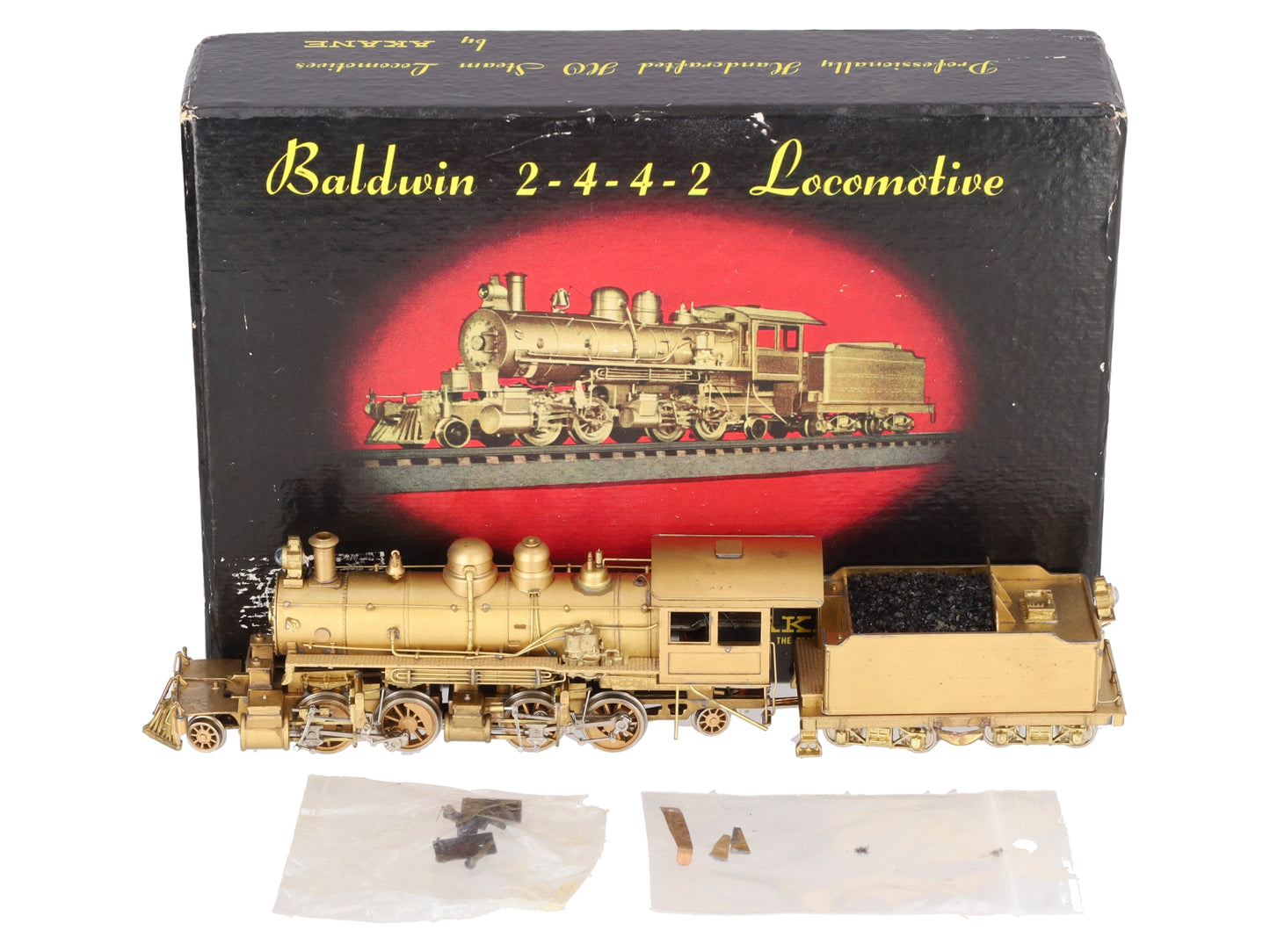 Akane HO Scale BRASS Baldwin 2-4-4-2 Steam Locomotive & Tender EX/Box