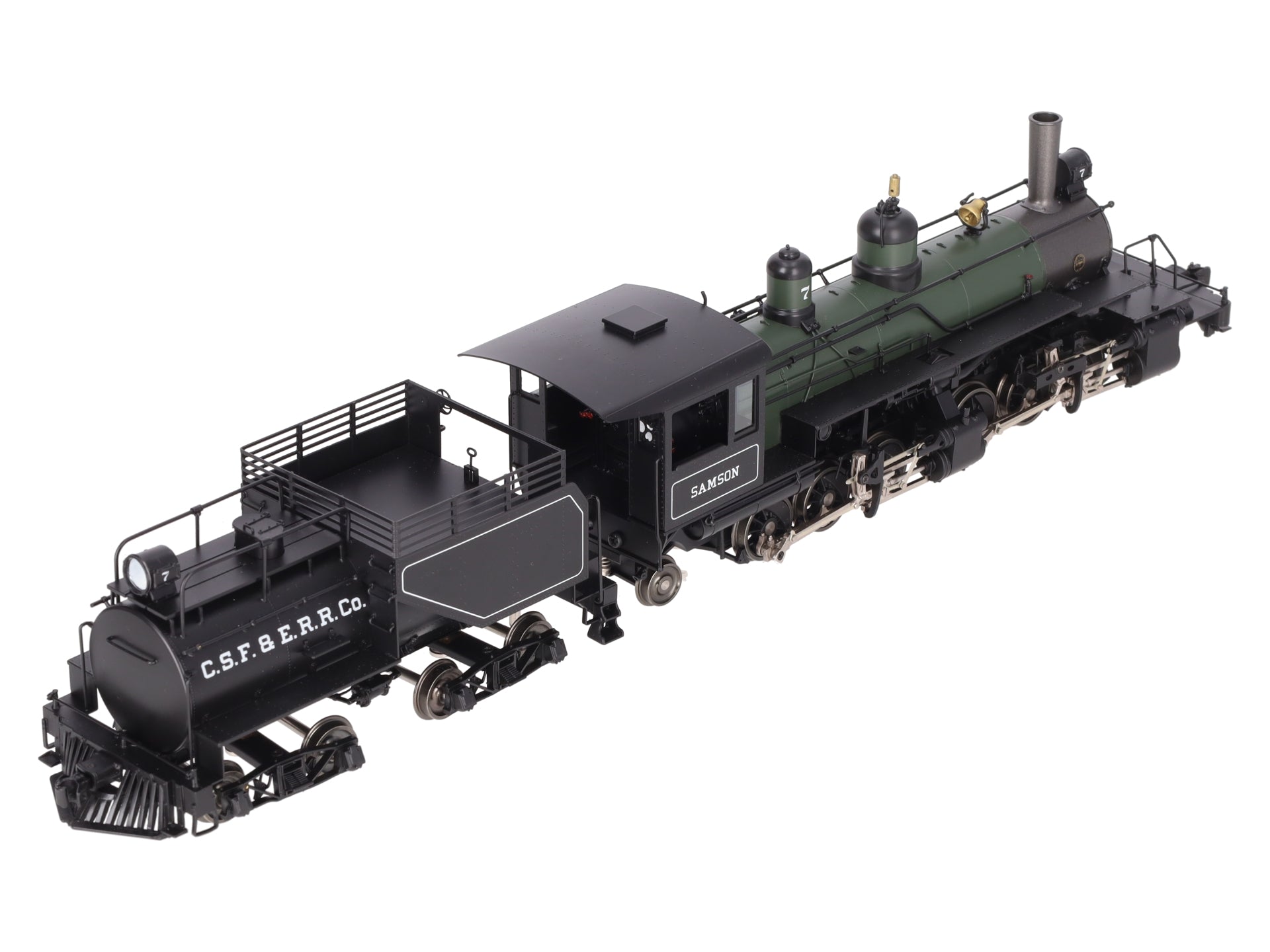Sunset Models O Brass Samson Green Boiler 2-6-6-2 Steam Loco & Tender #7 2-Rail EX/Box
