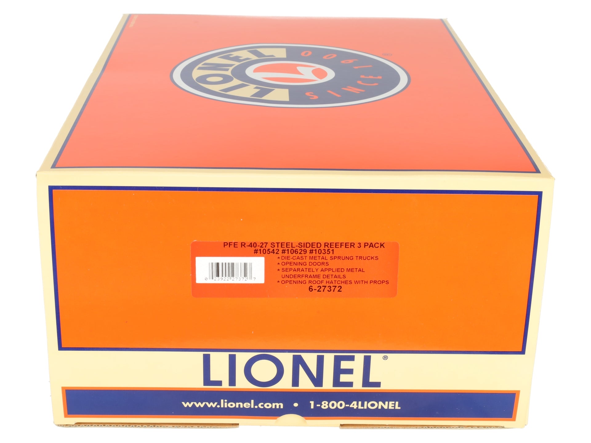 Lionel 6-27372 O Pacific Fruit Express Steel-Sided Refrigerator Car (Pack of 3) EX/Box