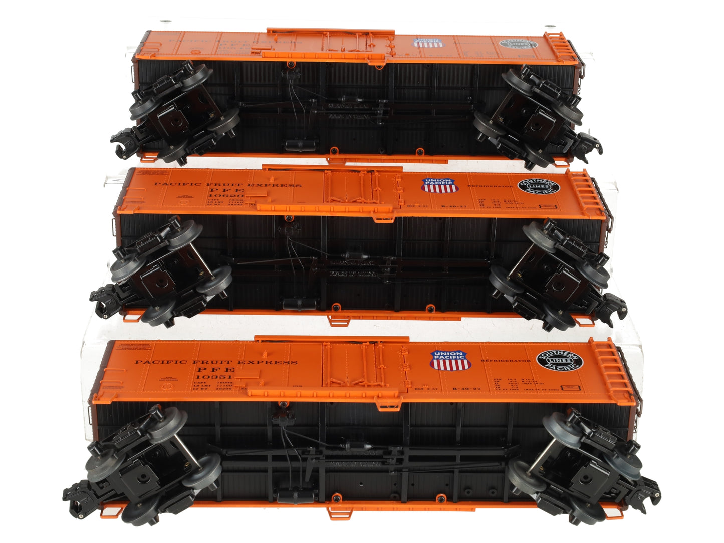 Lionel 6-27372 O Pacific Fruit Express Steel-Sided Refrigerator Car (Pack of 3) EX/Box