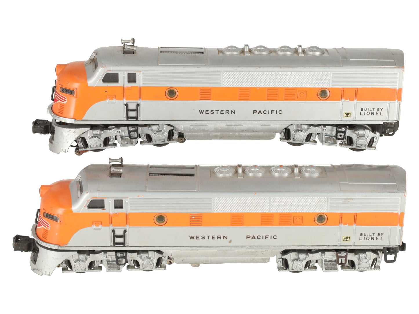 Lionel 2345 Vintage O Western Pacific F3 AA Diesel Locomotive Set VG/Box