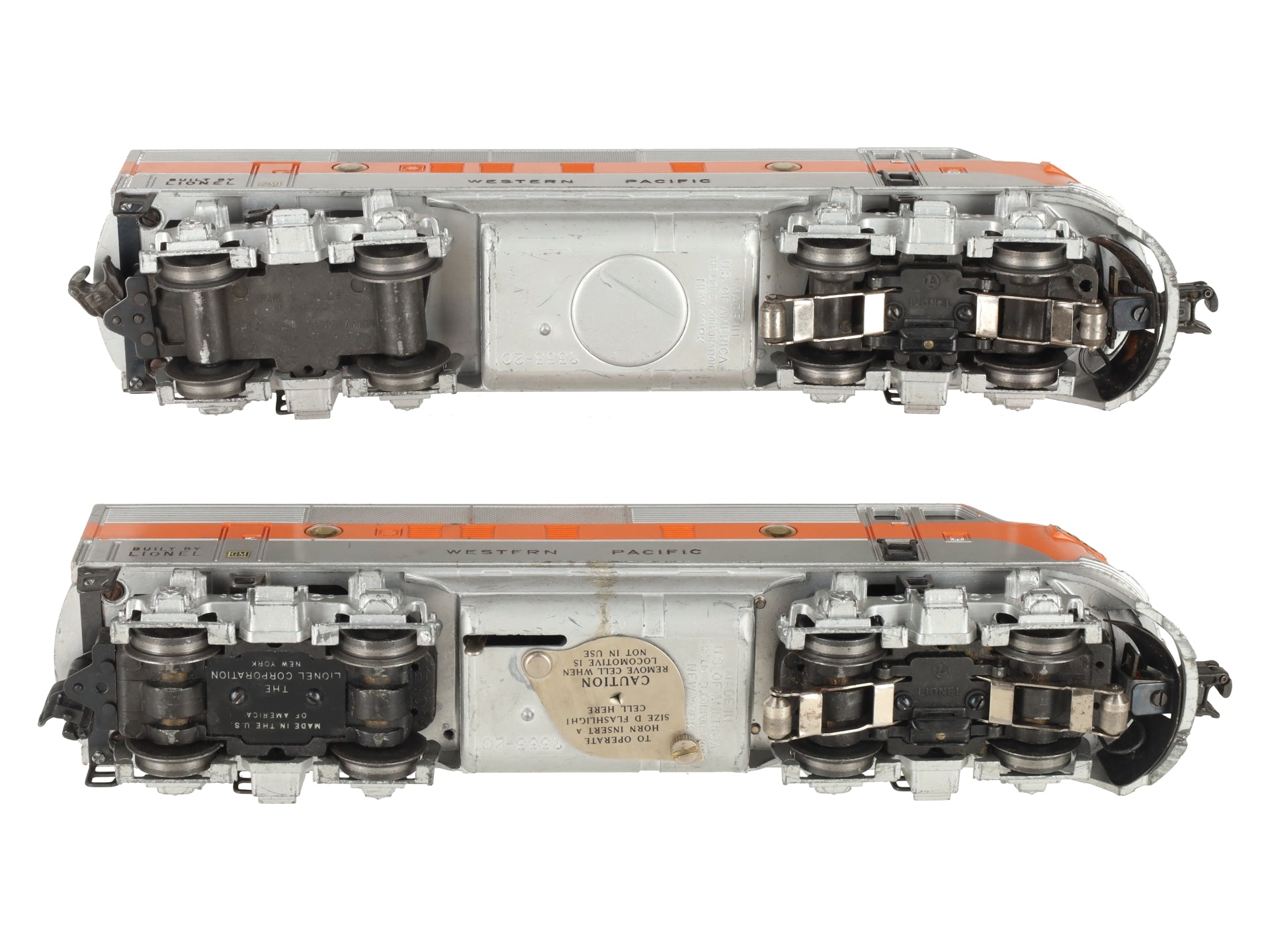 Lionel 2345 Vintage O Western Pacific F3 AA Diesel Locomotive Set VG/Box