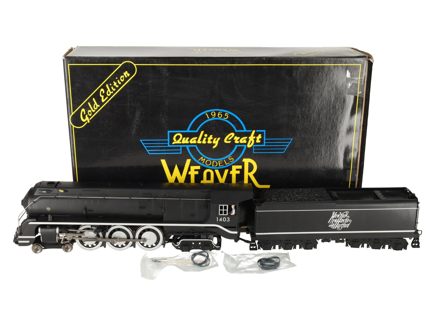Weaver G1704S O Scale BRASS New Haven I-5 4-6-4 Steam Engine and Tender (2 Rail) EX/Box